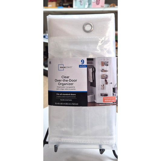 Mainstays Clear Over-The-Door Organizer 9 Pockets