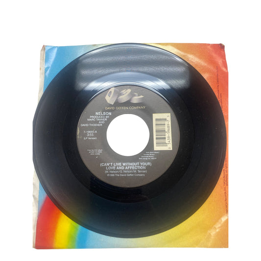 Nelson "Cant Live Without Your Love & Affection" / "Will You Love Me?" 7" Vinyl Record 45 RPM David Geffen Company