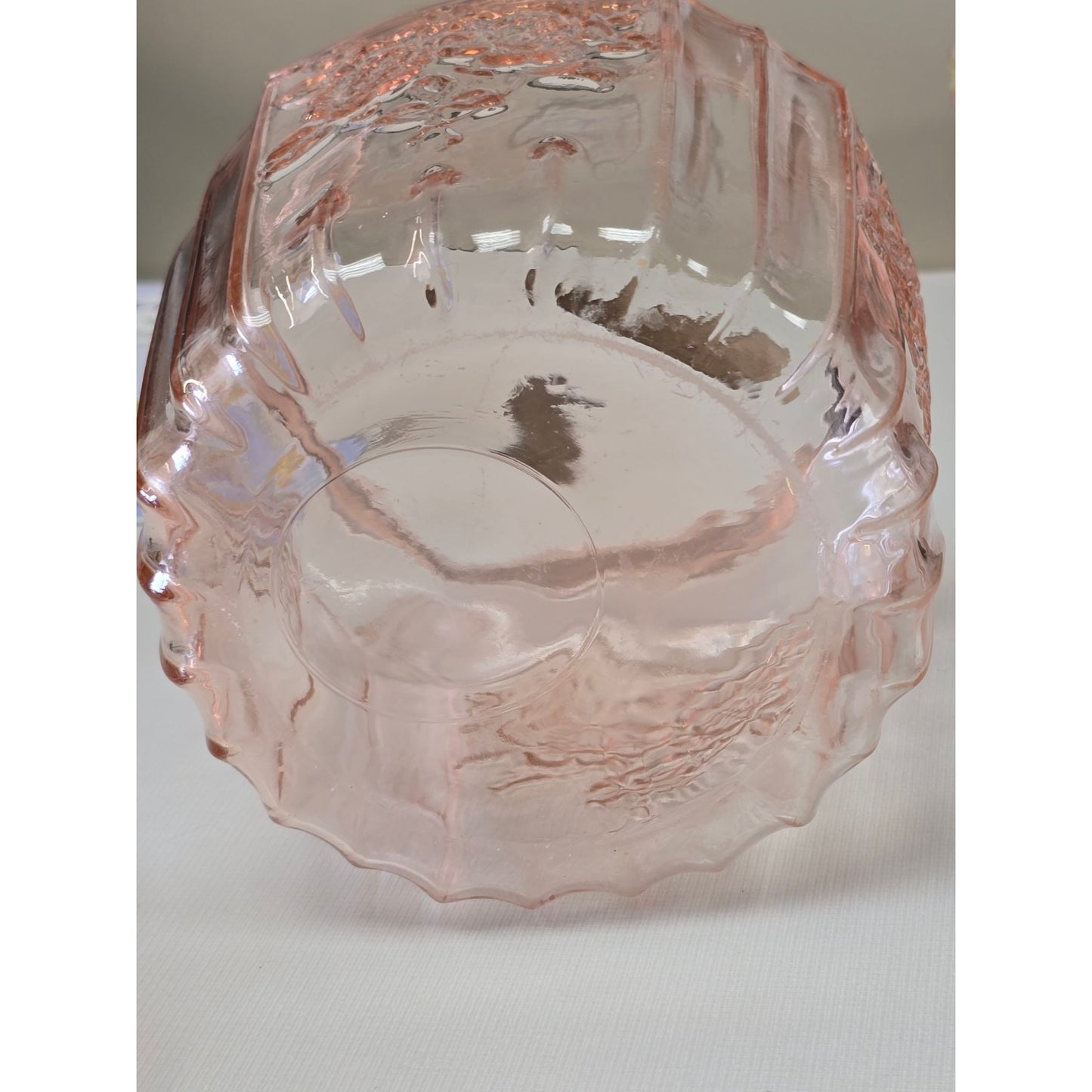 Vintage Pink Depression Glass Biscuit Jar