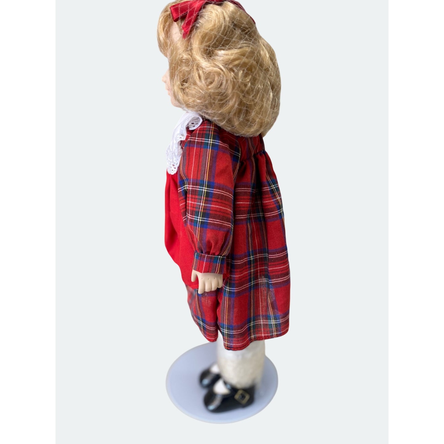 Avon Collectible Doll "First Day Of School" Red Plaid Dress