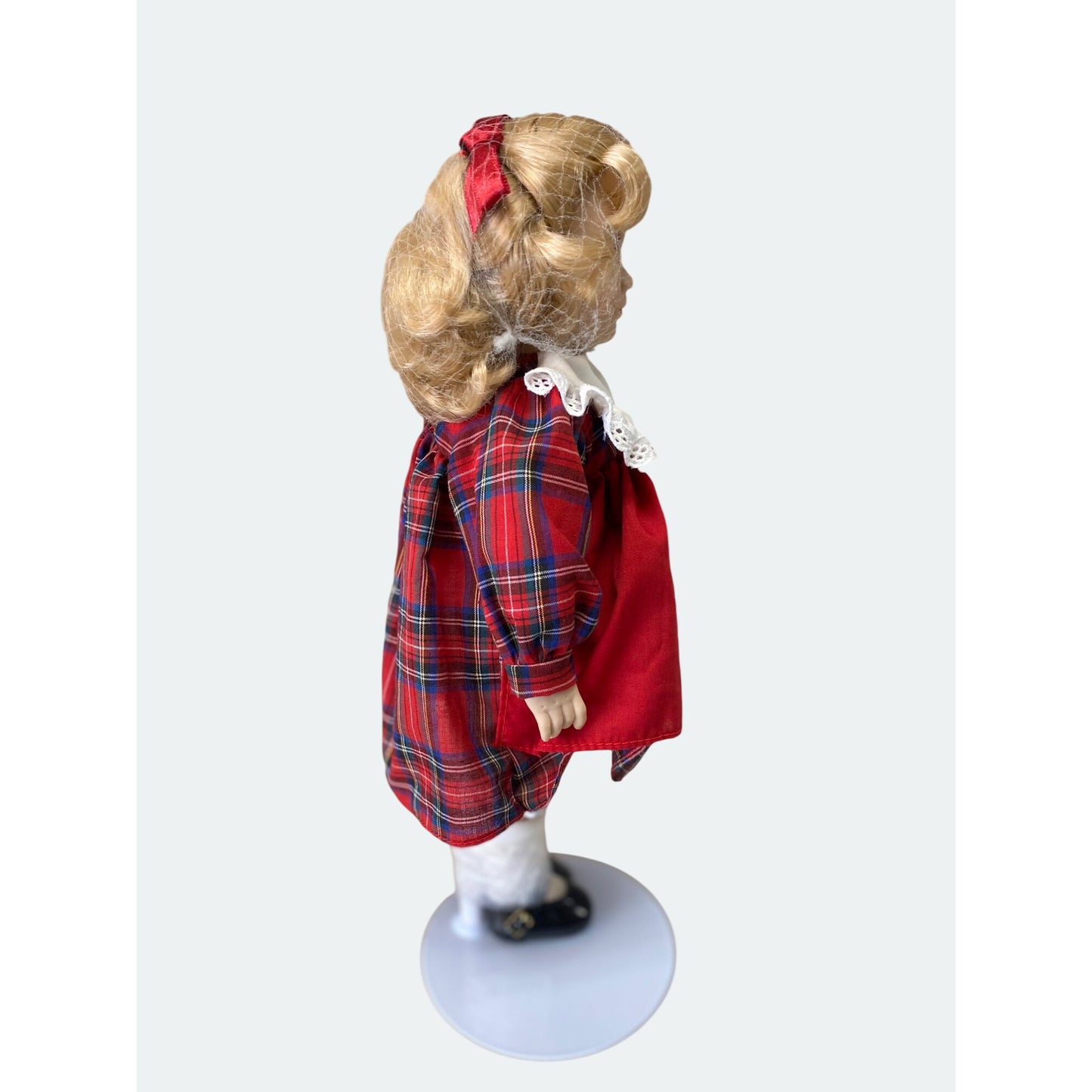 Avon Collectible Doll "First Day Of School" Red Plaid Dress