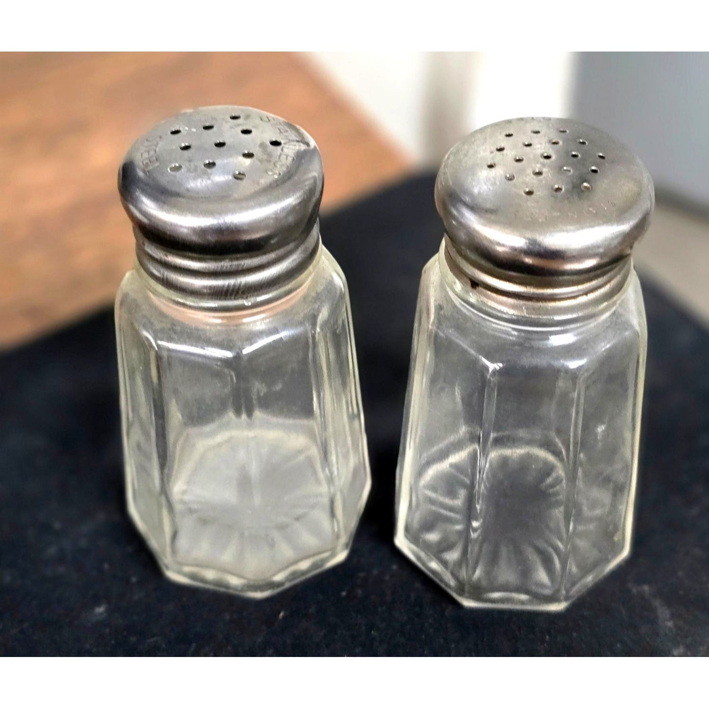 Vintage Glass Salt & Pepper