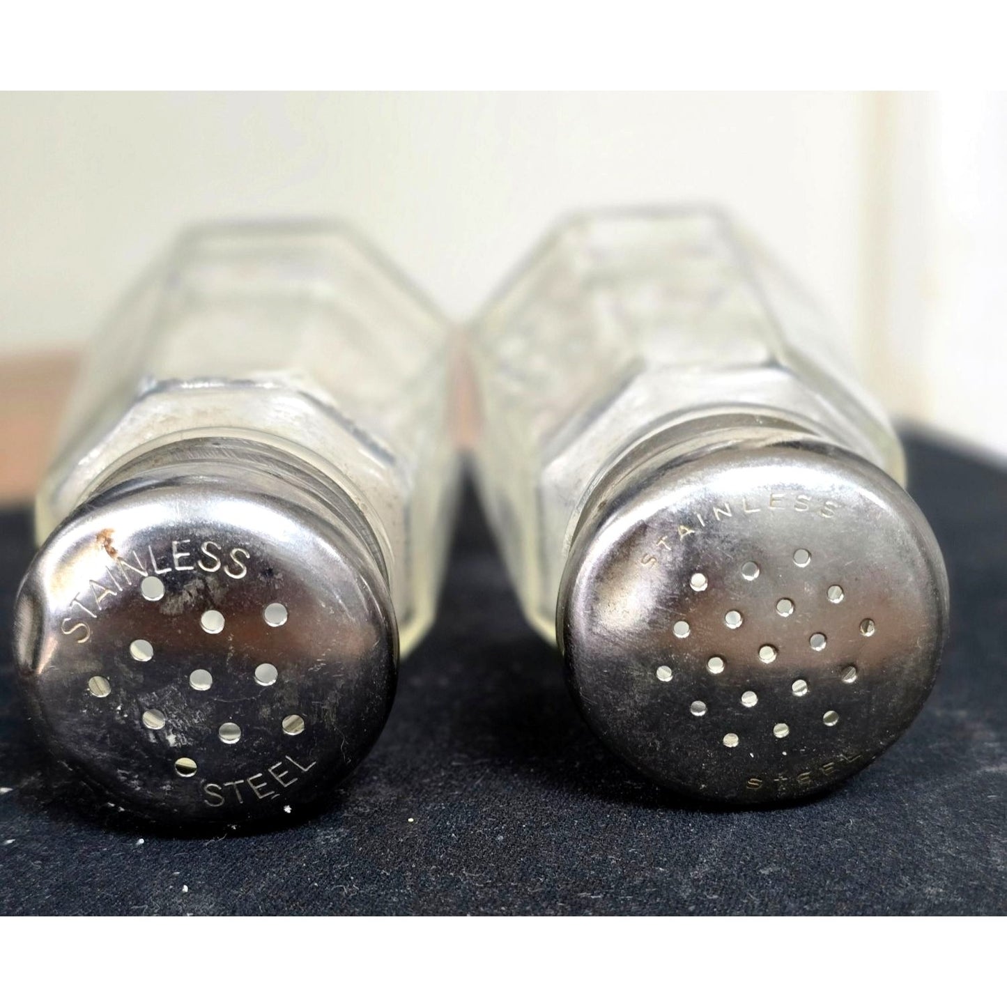 Vintage Glass Salt & Pepper