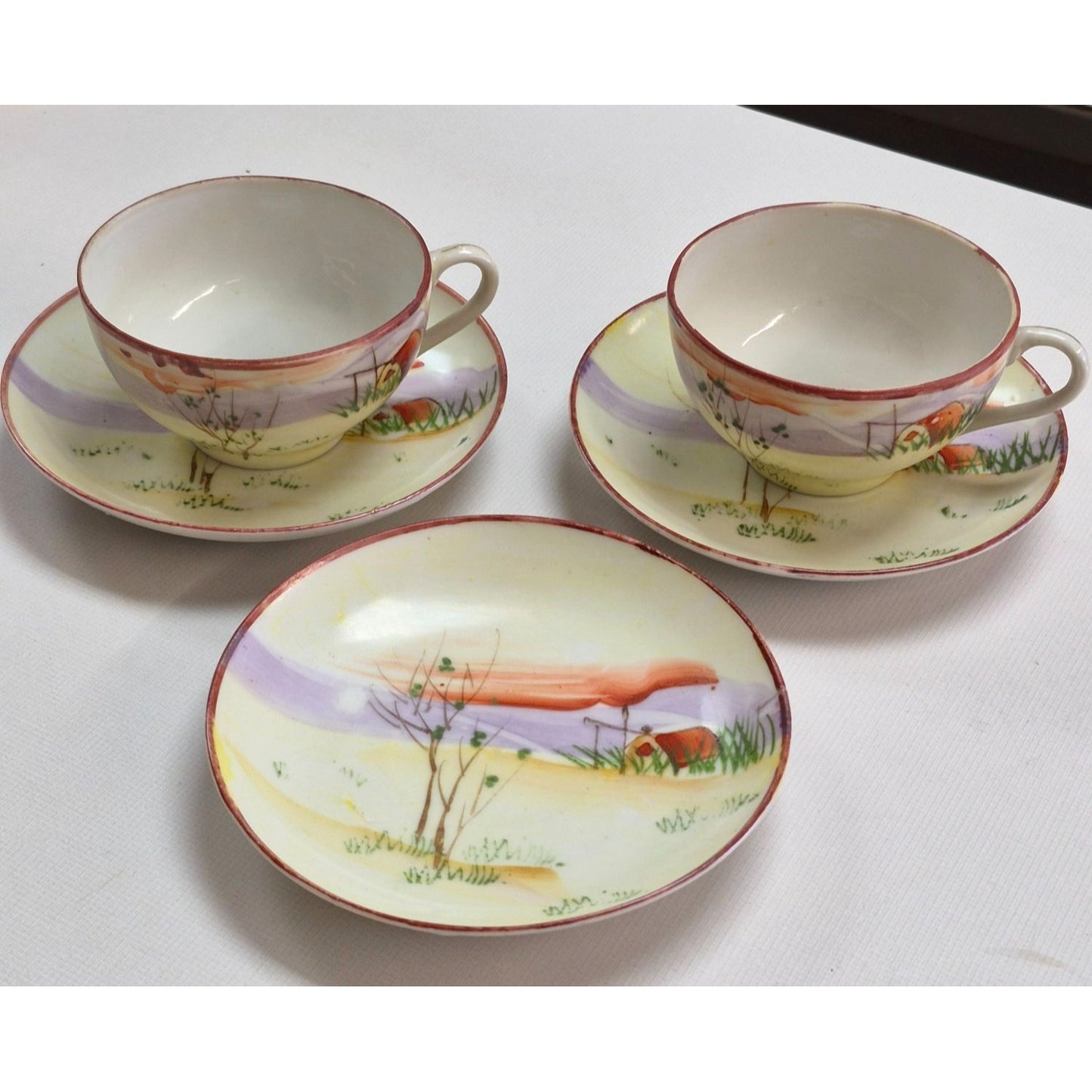Antique Nippon Hand Painted Tea Cup & Saucer Set 2
