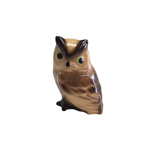 Hagen Renaker Ceramic Barn Owl Figurine Brown