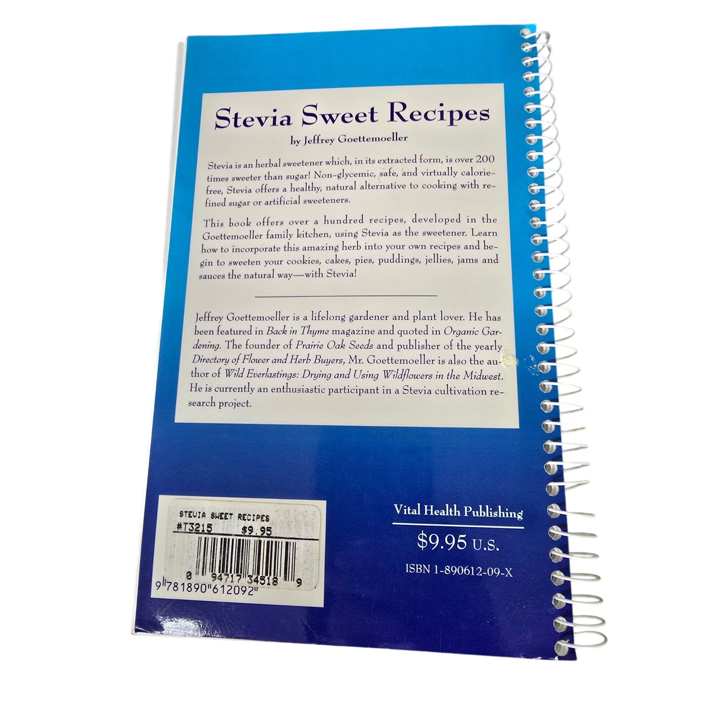 Stevia Sweet Recipes Spiral Cookbook By Jeffrey Goettemoeller 1998 Sugar-Free