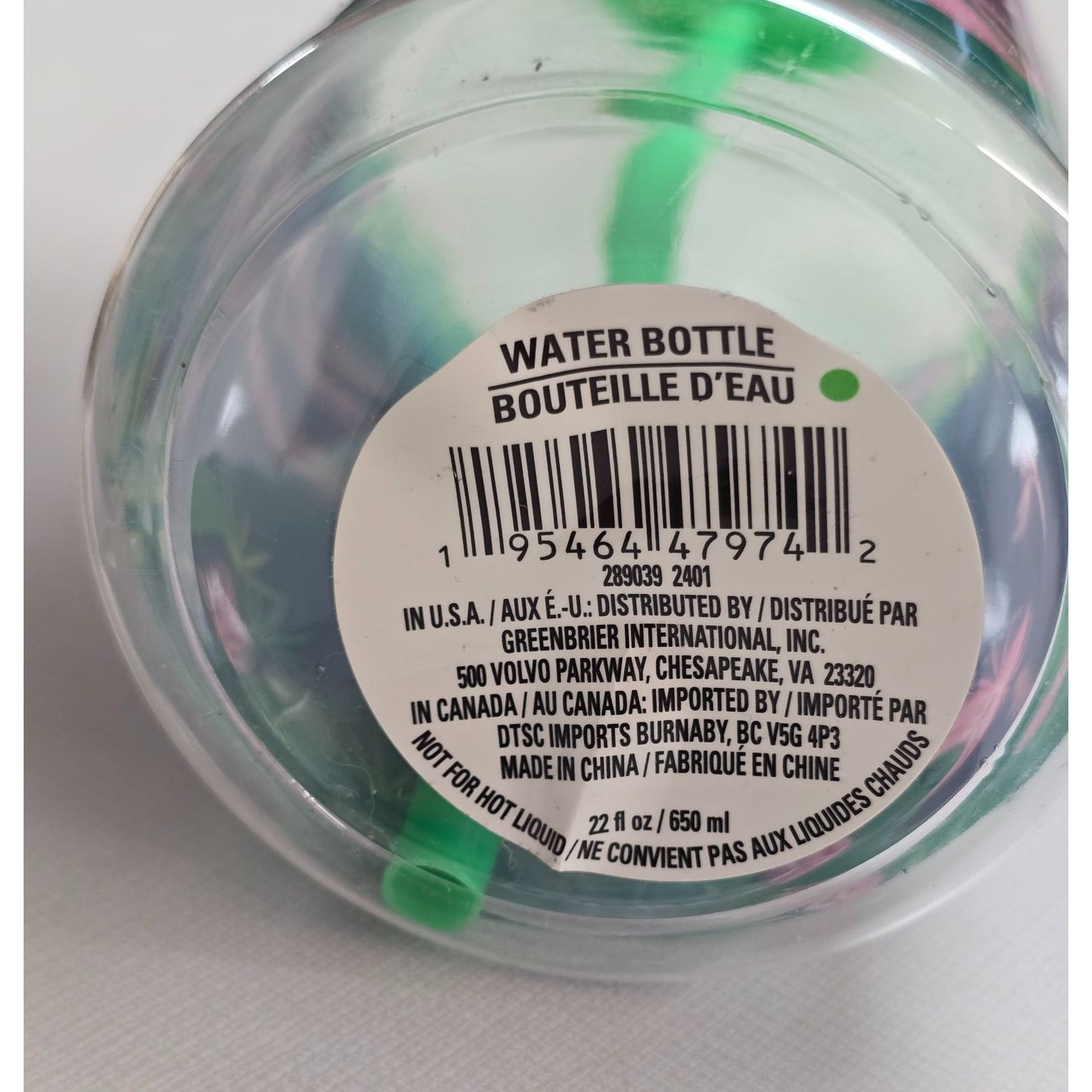 Lets Flamingle 22 Oz Water Bottle With Straw