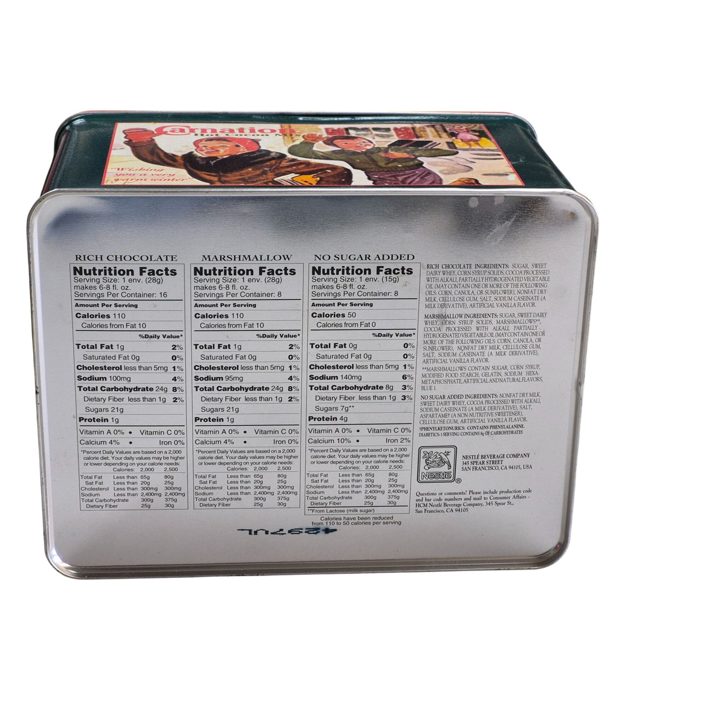 Carnation Hot Cocoa Mix Collectible Tin Box