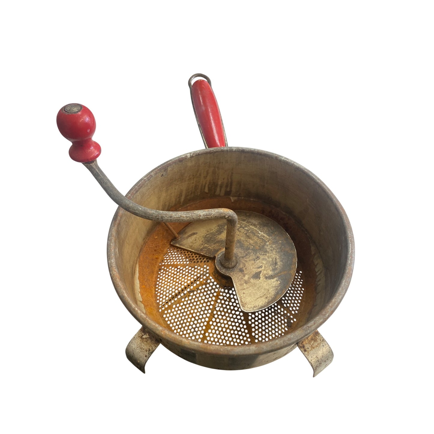 Vintage Foley Food Mill With Red Wooden Handle