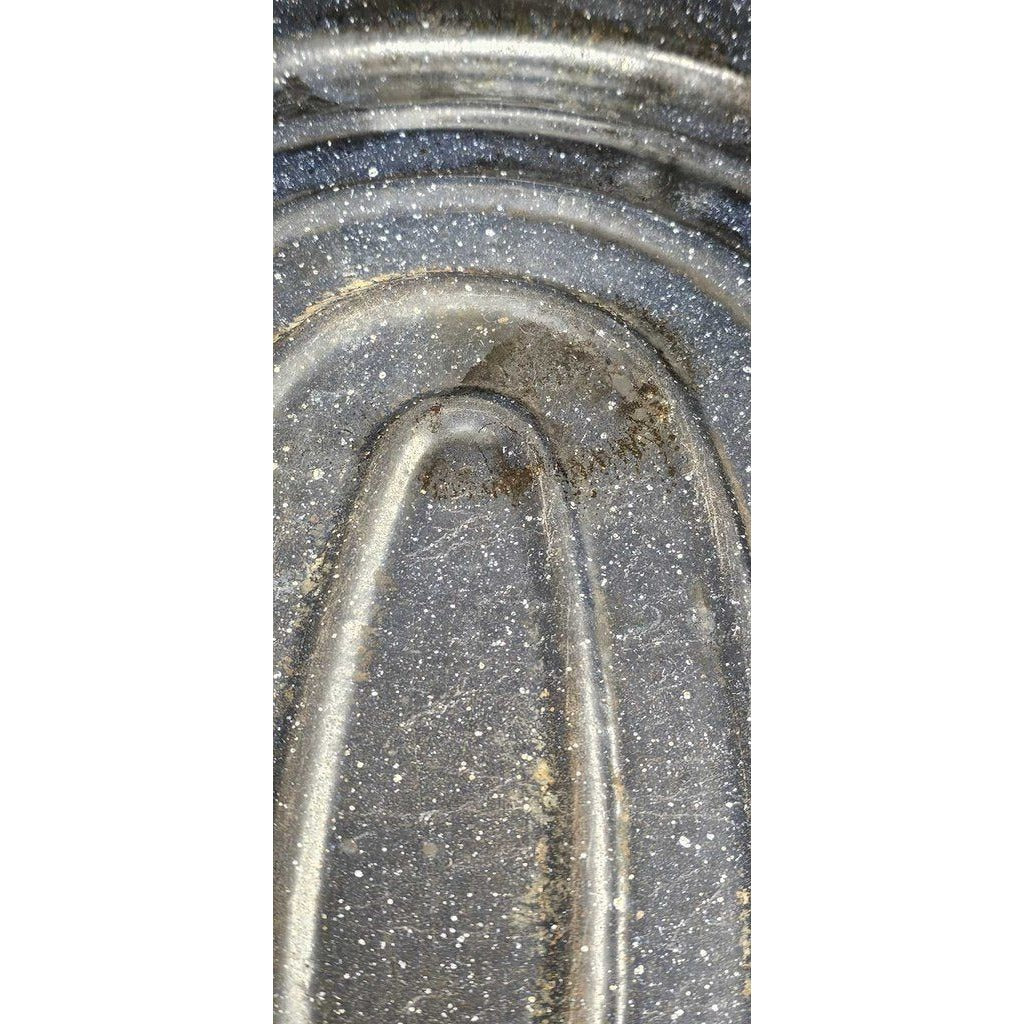 Black Graniteware Oval Roaster Roasting Pan w Lid Kitchen Tool Vintage Federal Roaster USA