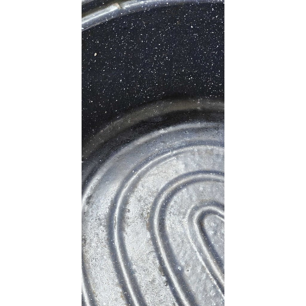 Black Graniteware Oval Roaster Roasting Pan w Lid Kitchen Tool Vintage Federal Roaster USA