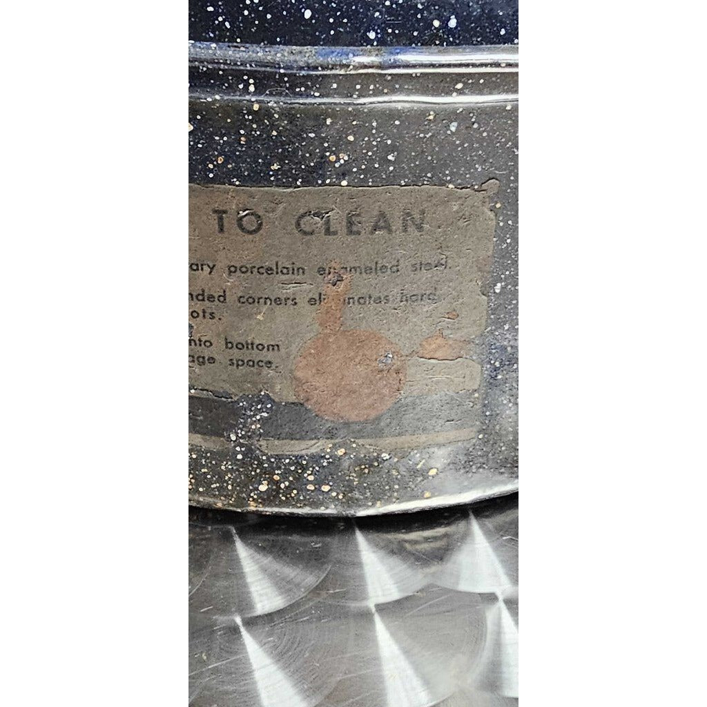 Black Graniteware Oval Roaster Roasting Pan w Lid Kitchen Tool Vintage Federal Roaster USA