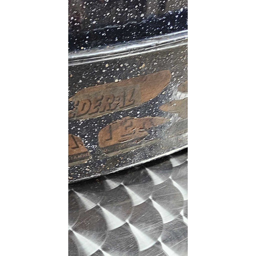 Black Graniteware Oval Roaster Roasting Pan w Lid Kitchen Tool Vintage Federal Roaster USA