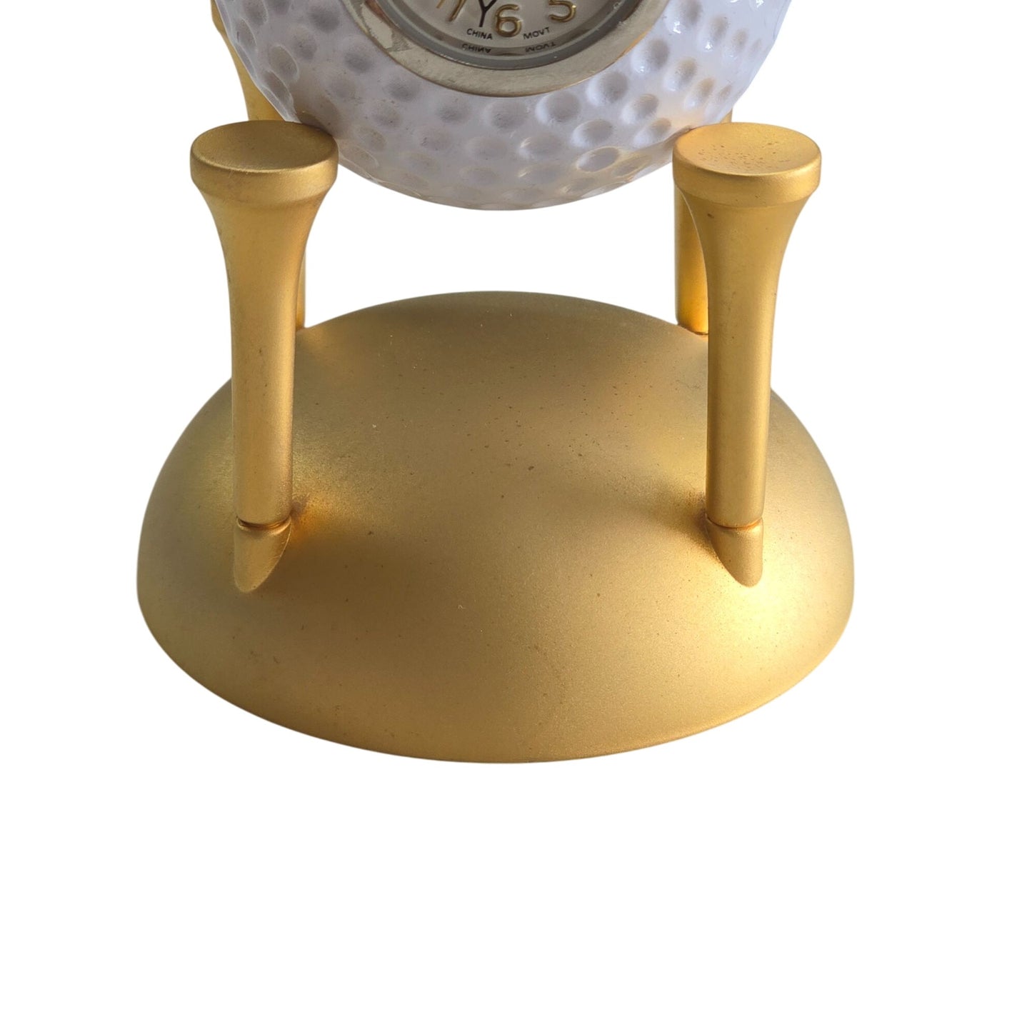 Elgin Golf Ball Desk Clock With Gold Base