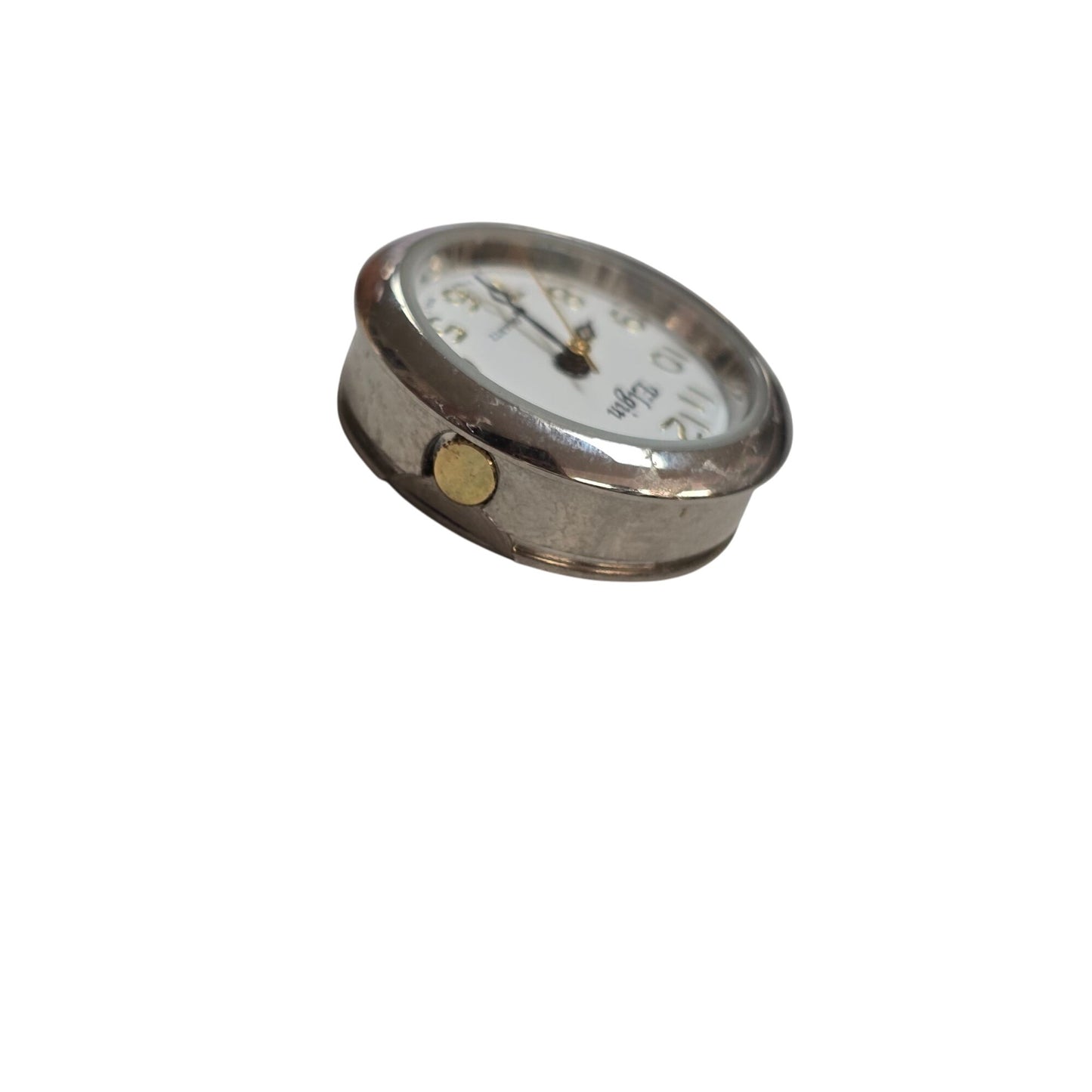 Elgin Golf Ball Desk Clock With Gold Base