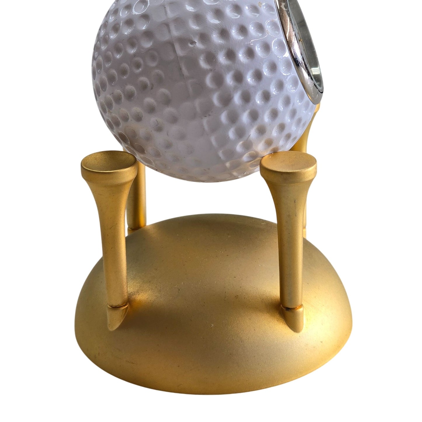 Elgin Golf Ball Desk Clock With Gold Base