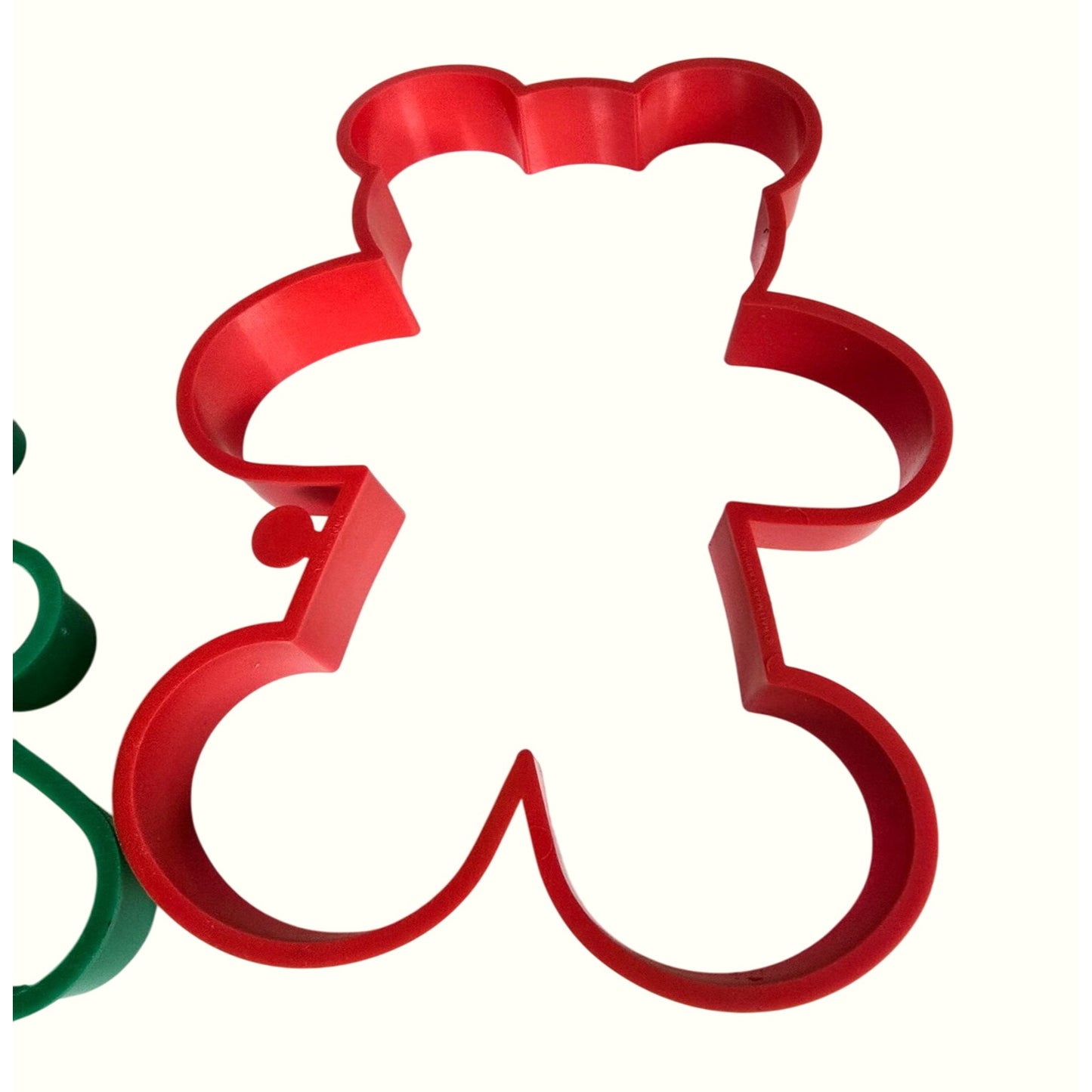Christmas-Themed Cookie Cutters Set Of 3 Gingerbread Tree Bear Plastic Holiday Baking