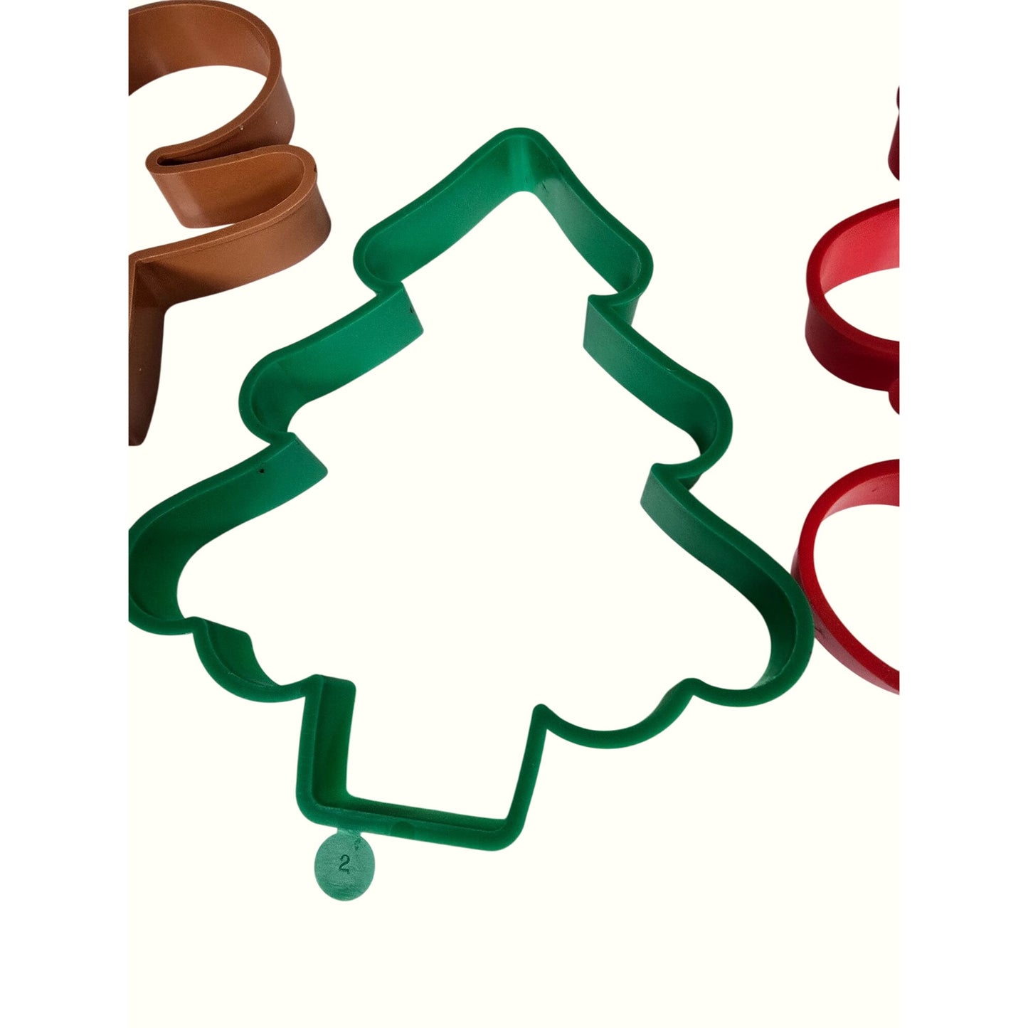 Christmas-Themed Cookie Cutters Set Of 3 Gingerbread Tree Bear Plastic Holiday Baking