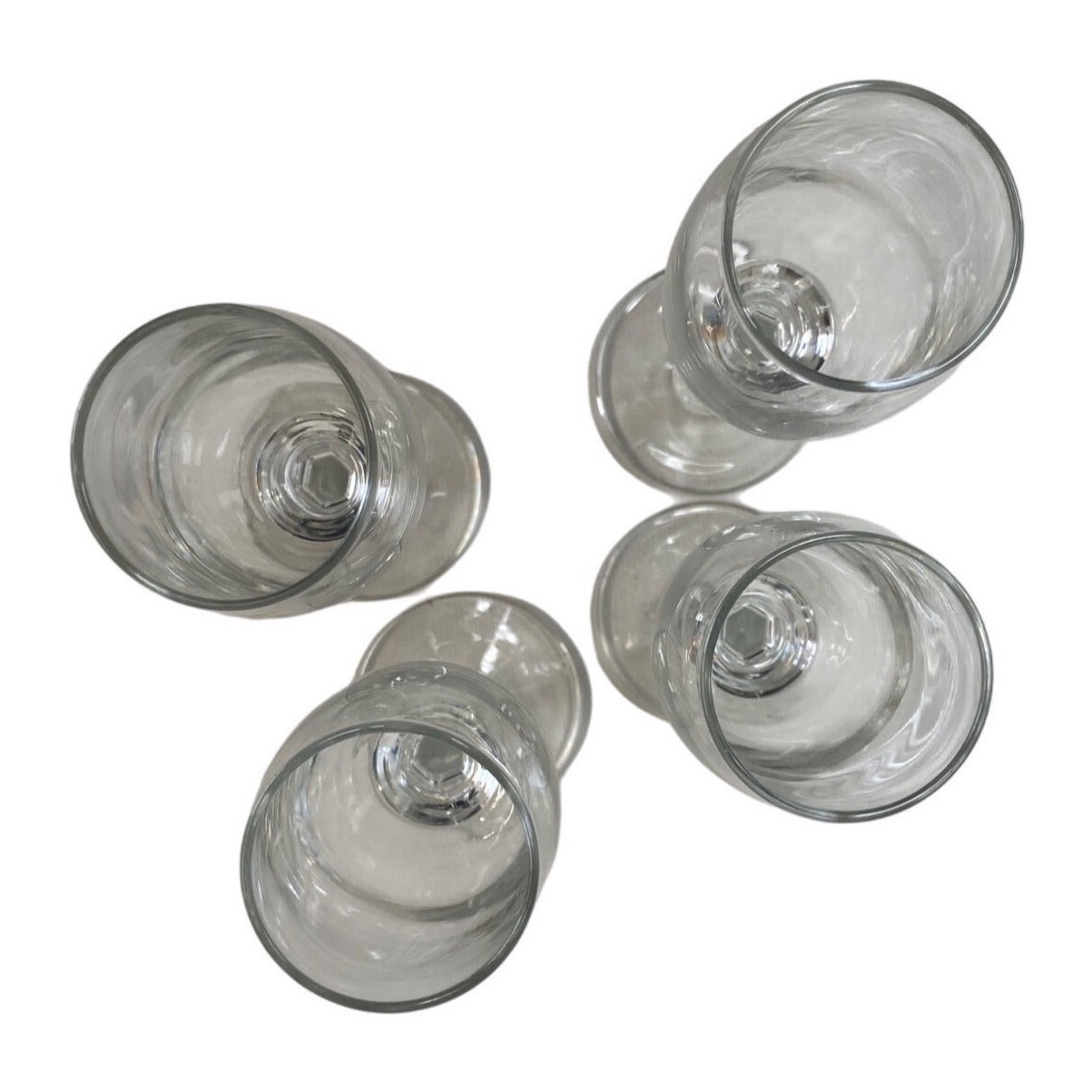 Set Of 4 Clear Glass Champagne Flutes