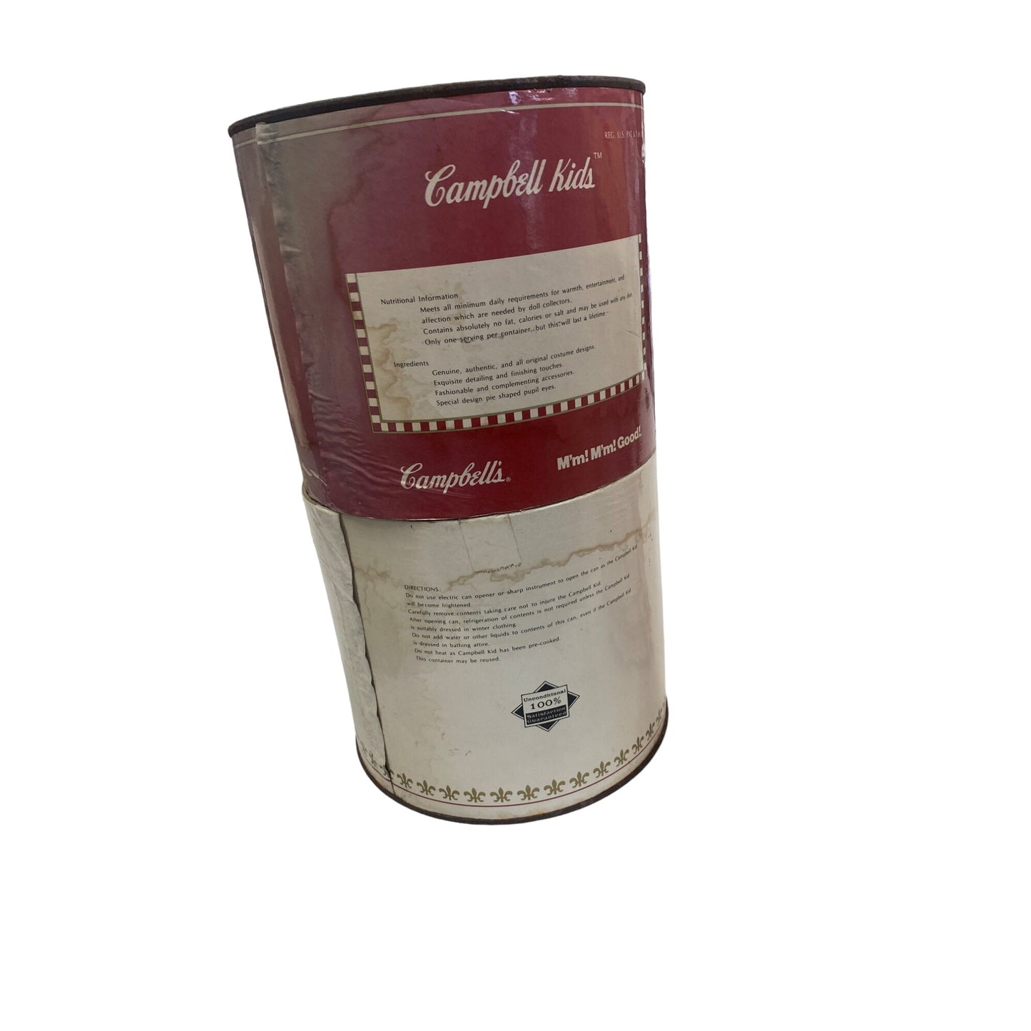 Vintage Campbells Soup Doll With Straw Hat & Gingham Dress Collectible 11" Made In Taiwan