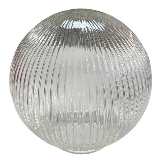 Clear Ribbed Glass Globe Lamp Shade Replacement