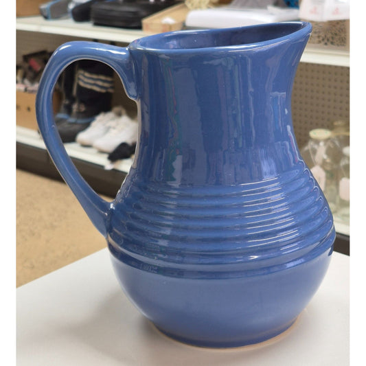 Northcrest Blue Stoneware Pitcher Vintage Kitchen Serving Vessel