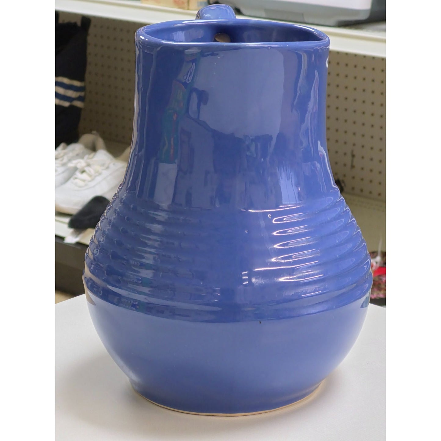 Northcrest Blue Stoneware Pitcher Vintage Kitchen Serving Vessel