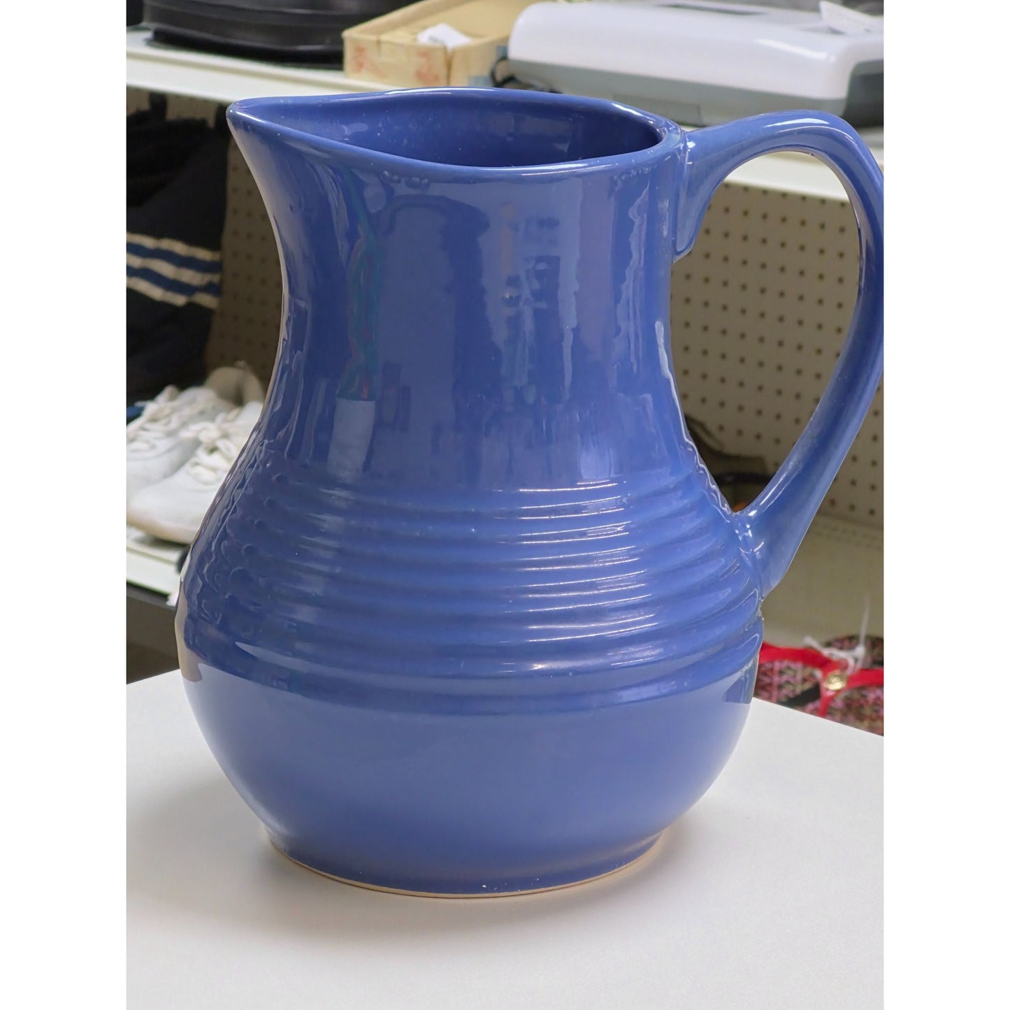 Northcrest Blue Stoneware Pitcher Vintage Kitchen Serving Vessel