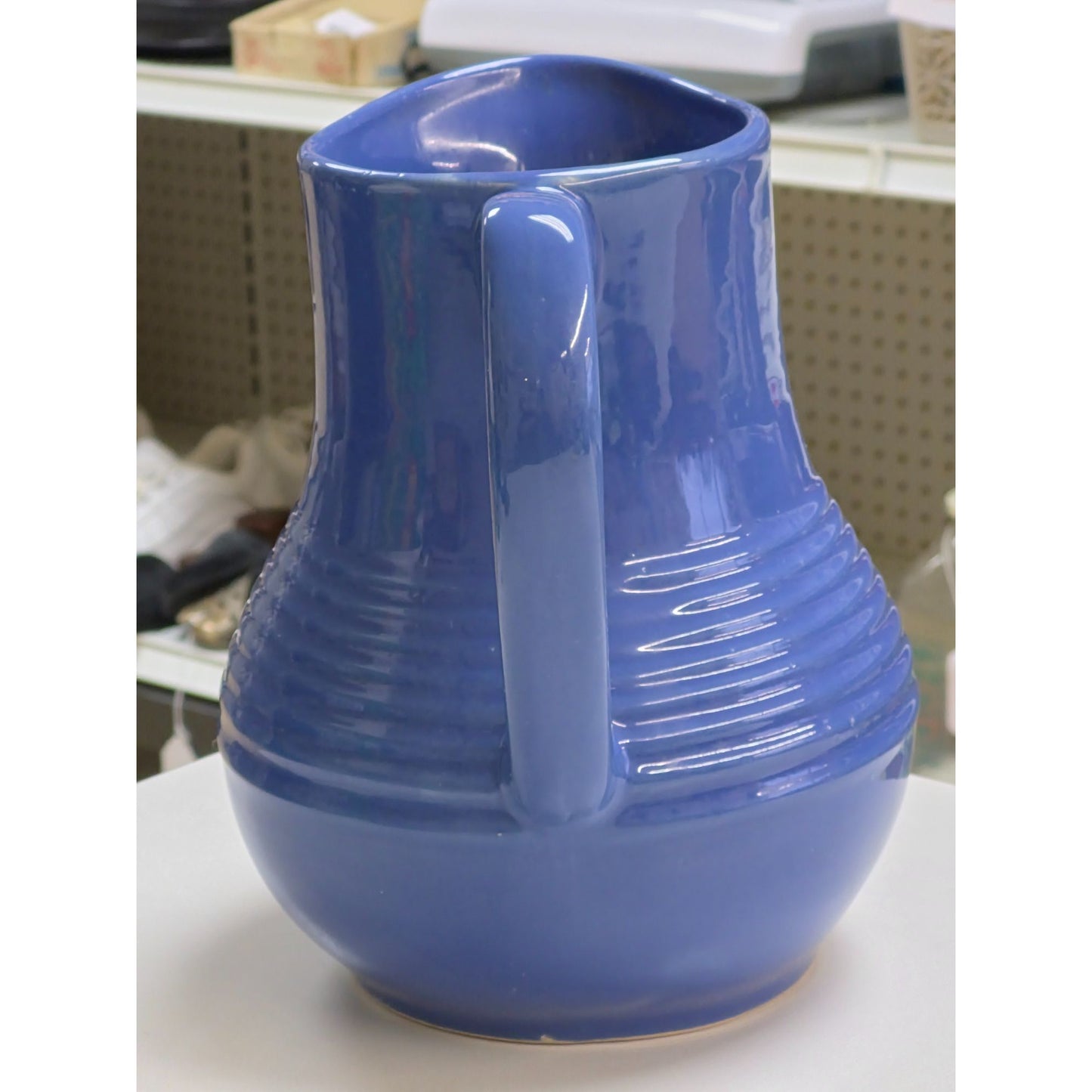 Northcrest Blue Stoneware Pitcher Vintage Kitchen Serving Vessel