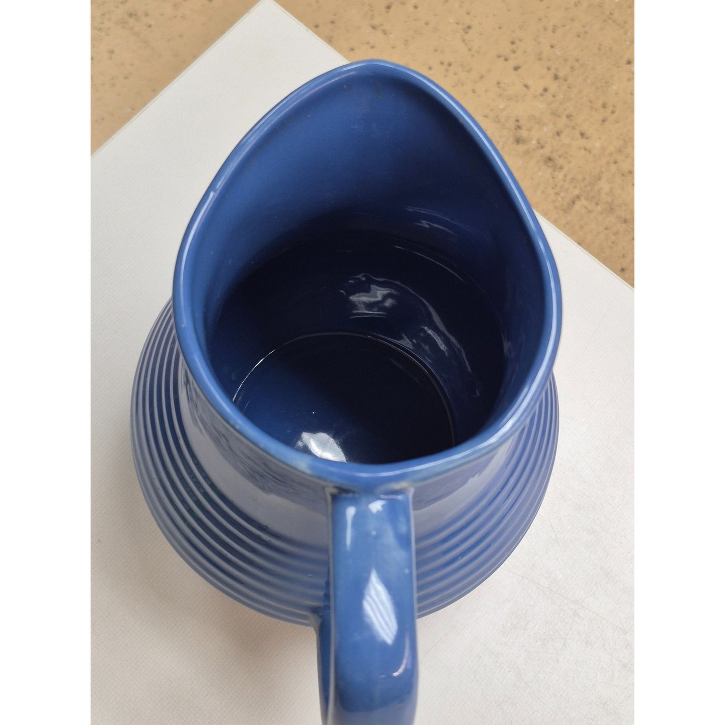 Northcrest Blue Stoneware Pitcher Vintage Kitchen Serving Vessel