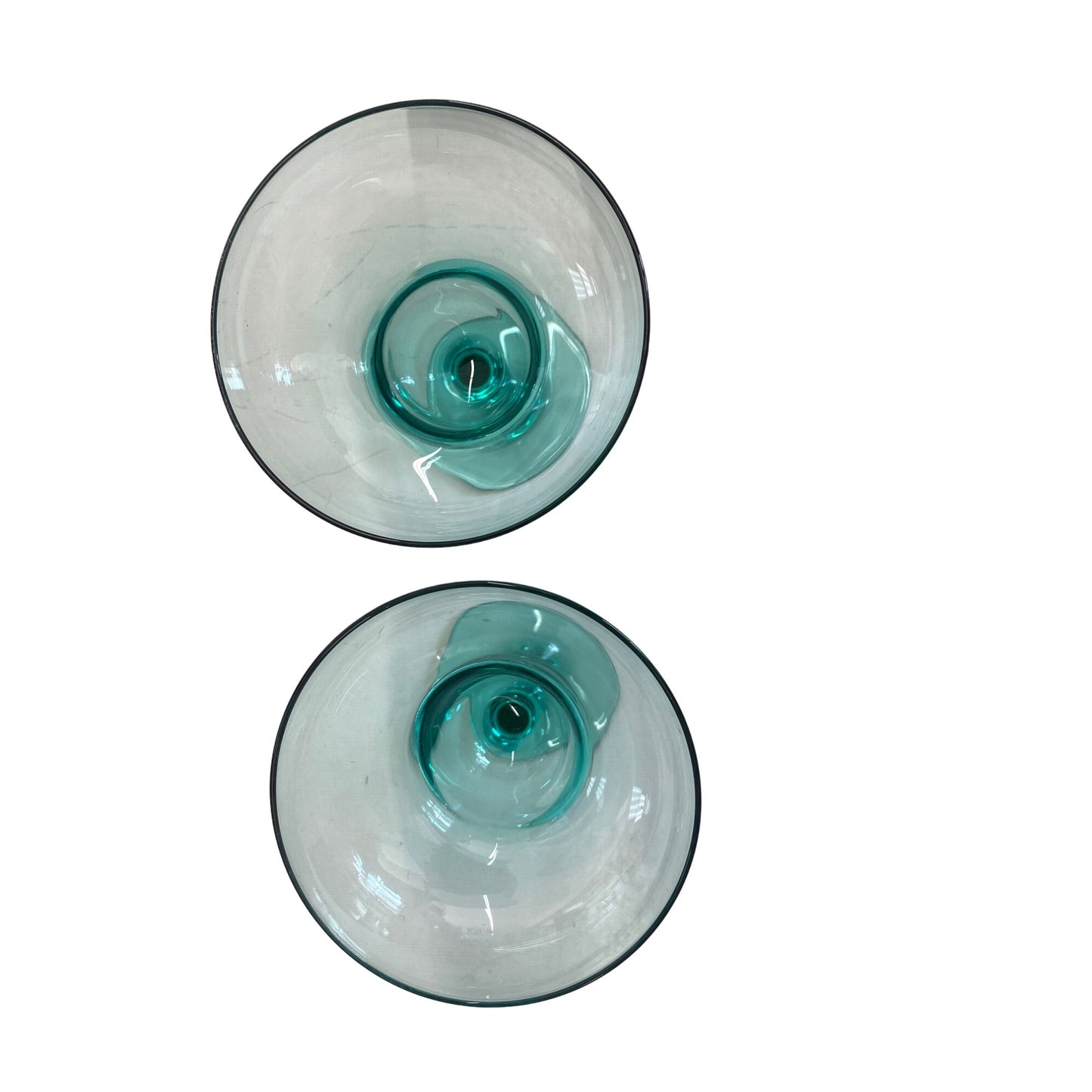 Set Of 2 Teal Margarita Glasses