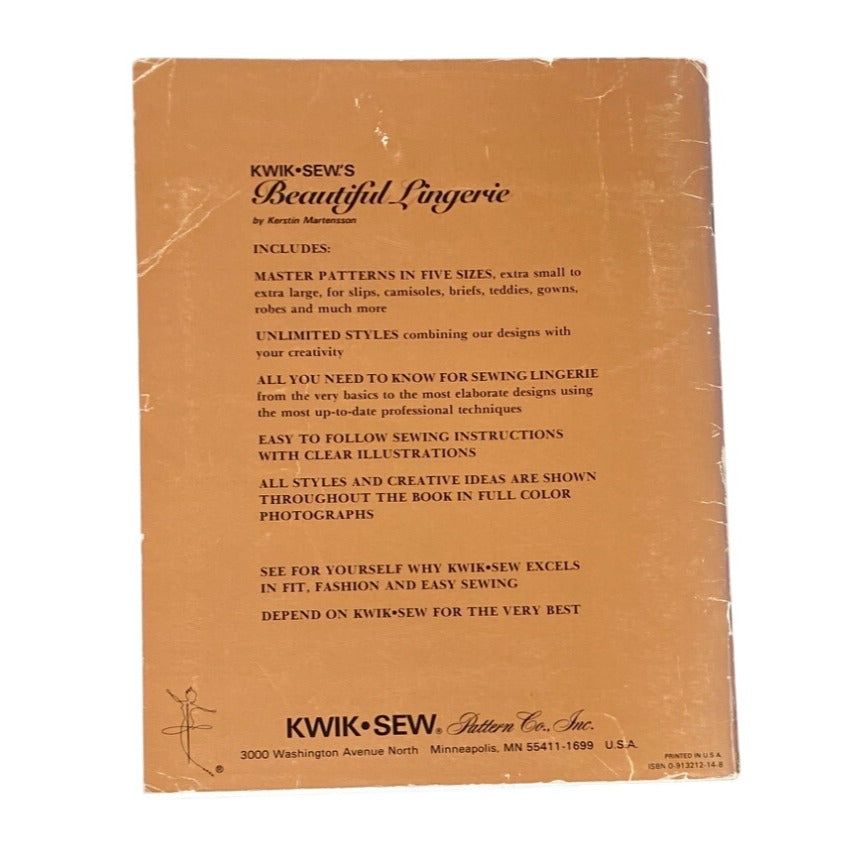 Kwik Sews Beautiful Lingerie Pattern Book By Kerstin Martensson