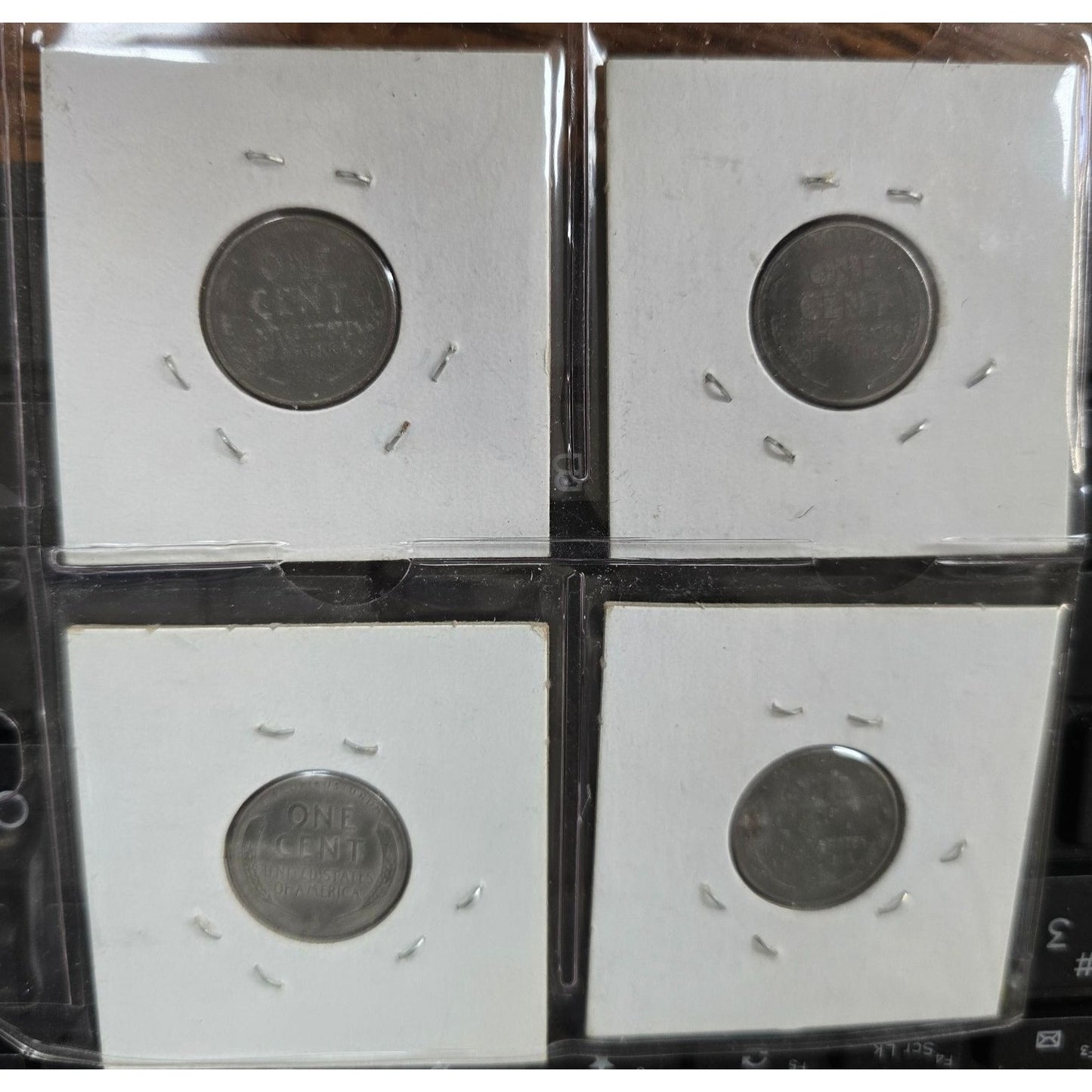 1943 Steel Penny Set Of 4 Coins In Protective Holders