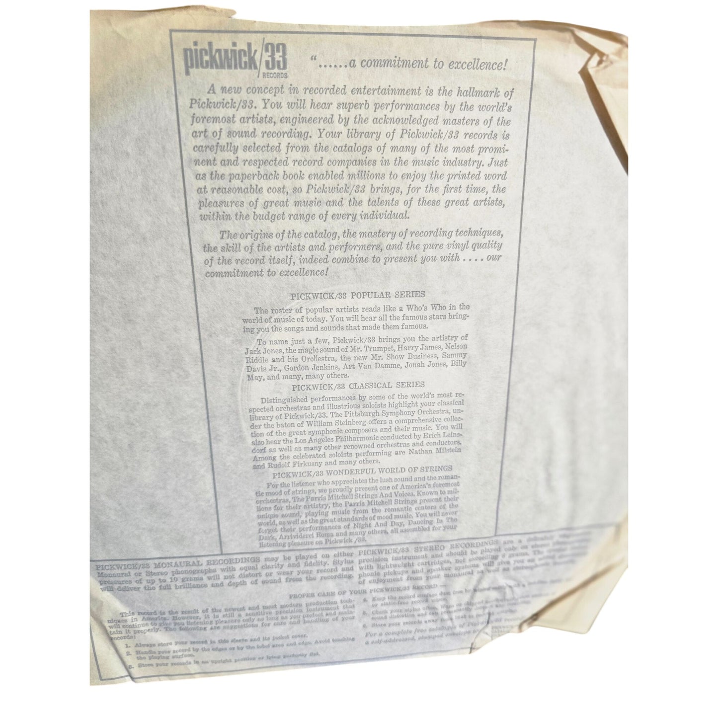 Les Baxter Vinyl LP Album "I Could Have Danced All Night" Stereo Pickwick/33 Records SPC-3048