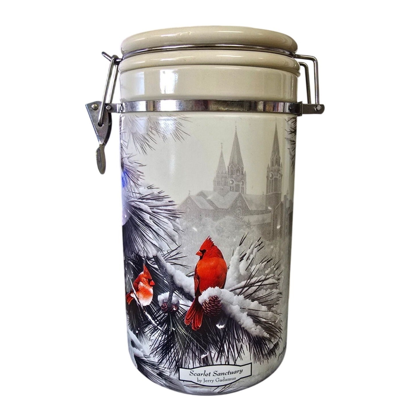 Scarlet Sanctuary Cardinal Ceramic Canister