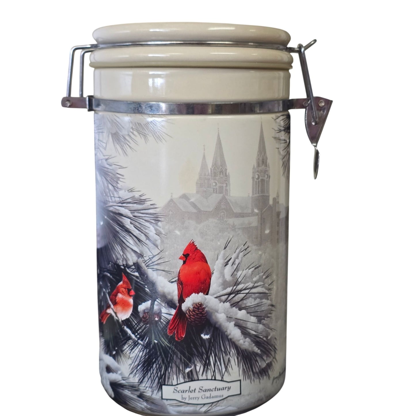 Scarlet Sanctuary Cardinal Ceramic Canister