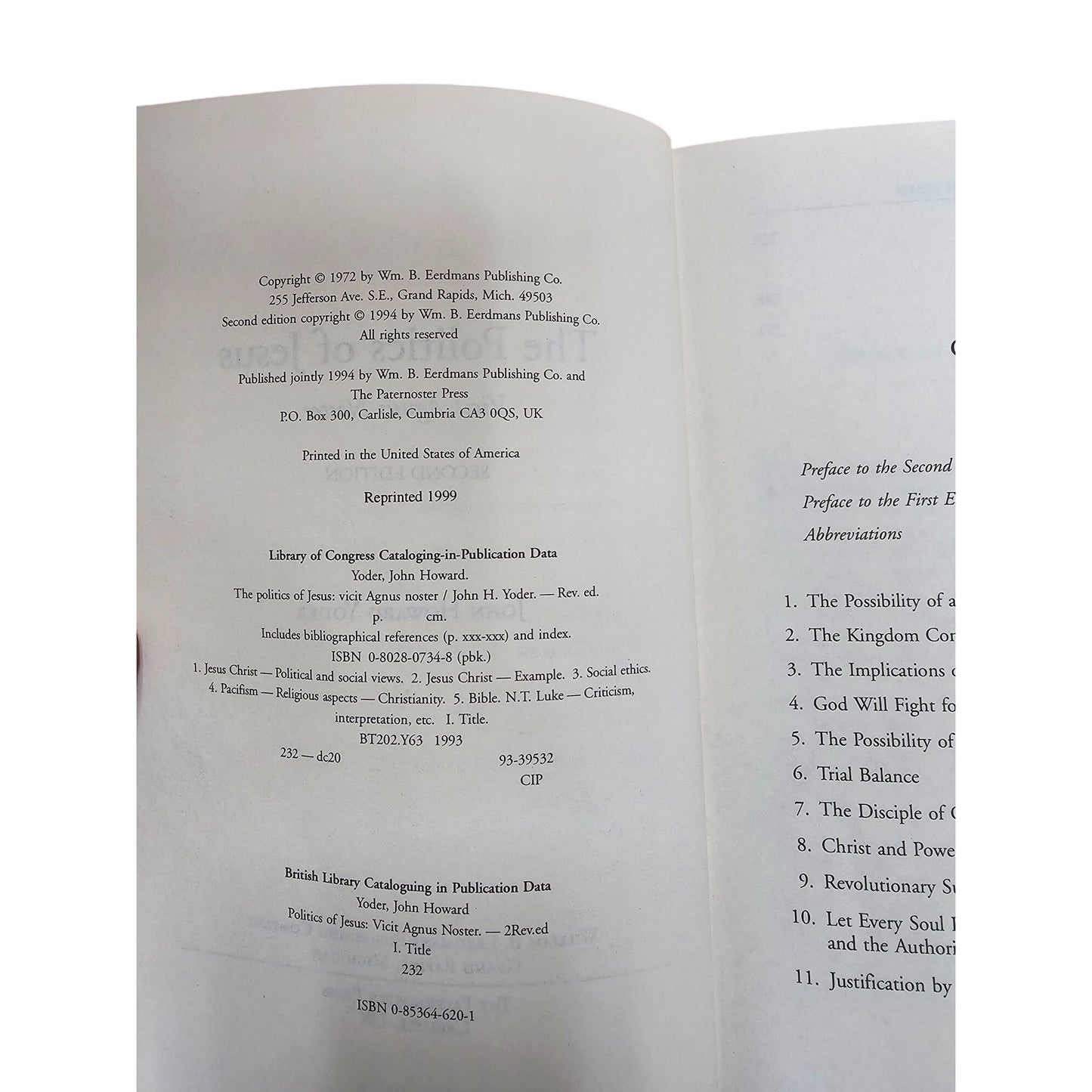 The Politics Of Jesus By John Howard Yoder Paperback