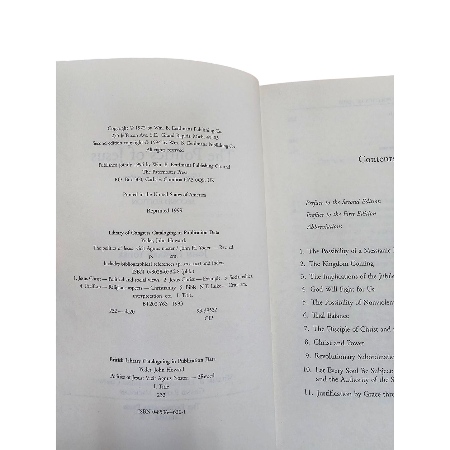 The Politics Of Jesus By John Howard Yoder Paperback