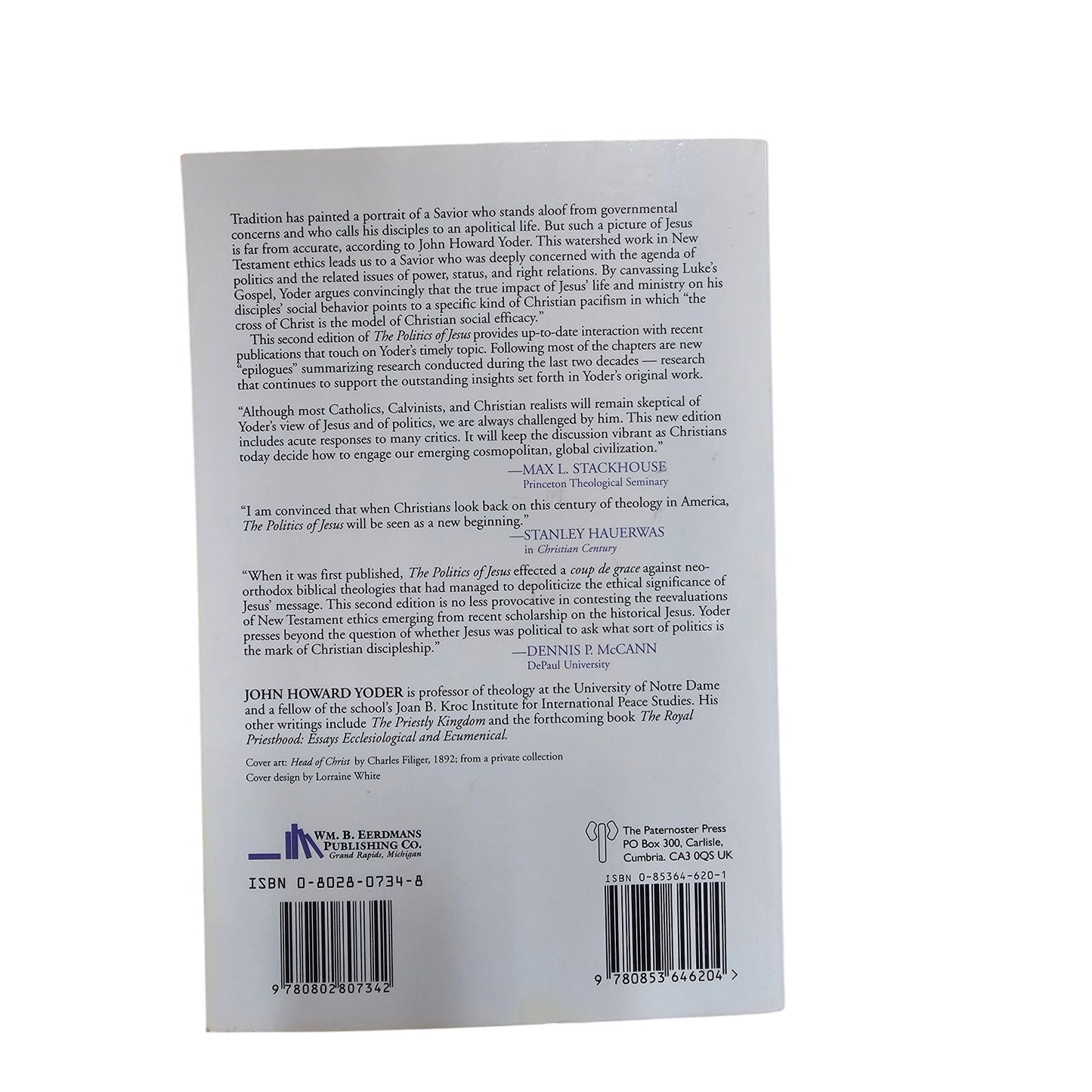 The Politics Of Jesus By John Howard Yoder Paperback