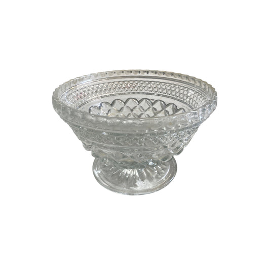 Vintage Pedestal Clear Glass Bowl