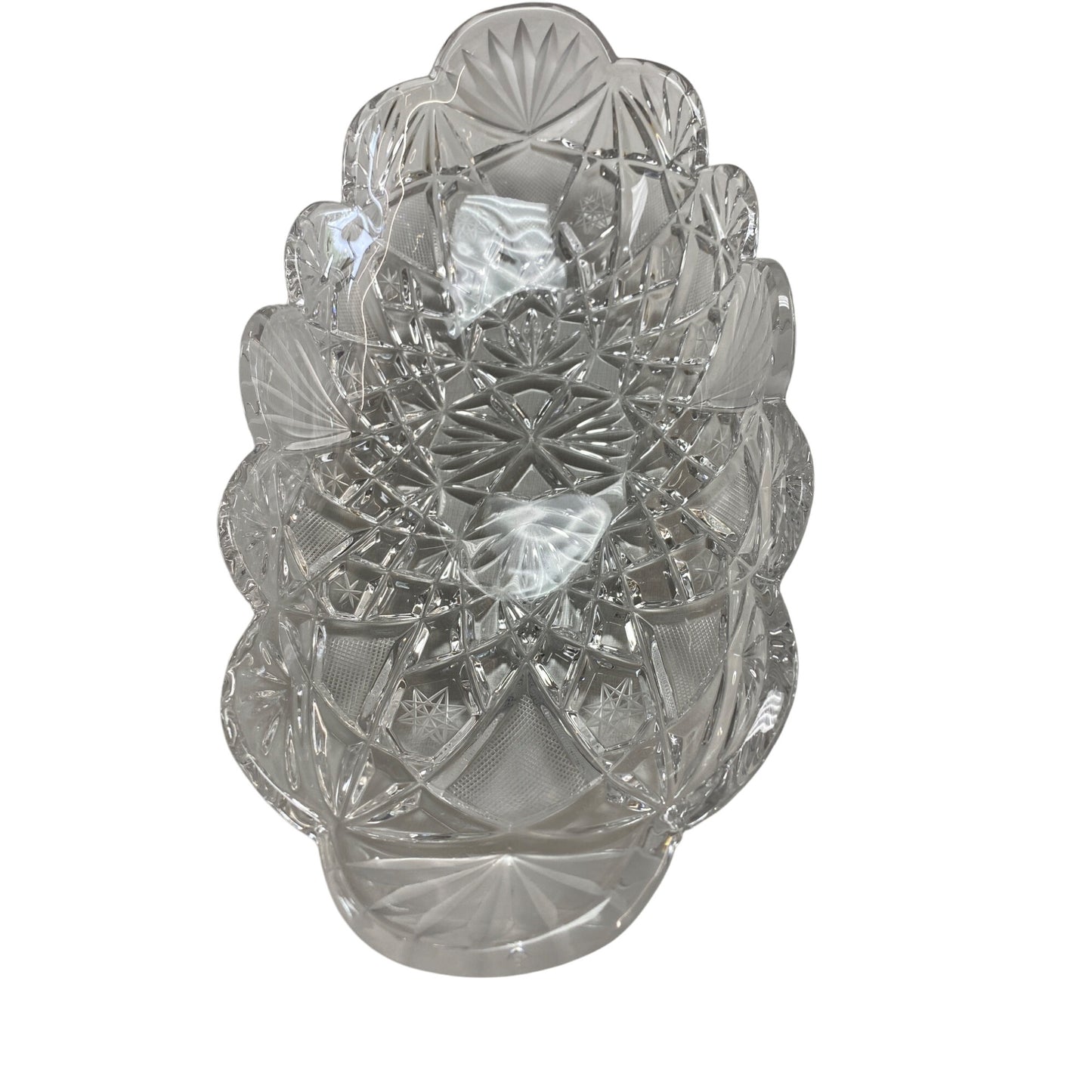 Vintage Clear Cut Glass Oval Serving Dish