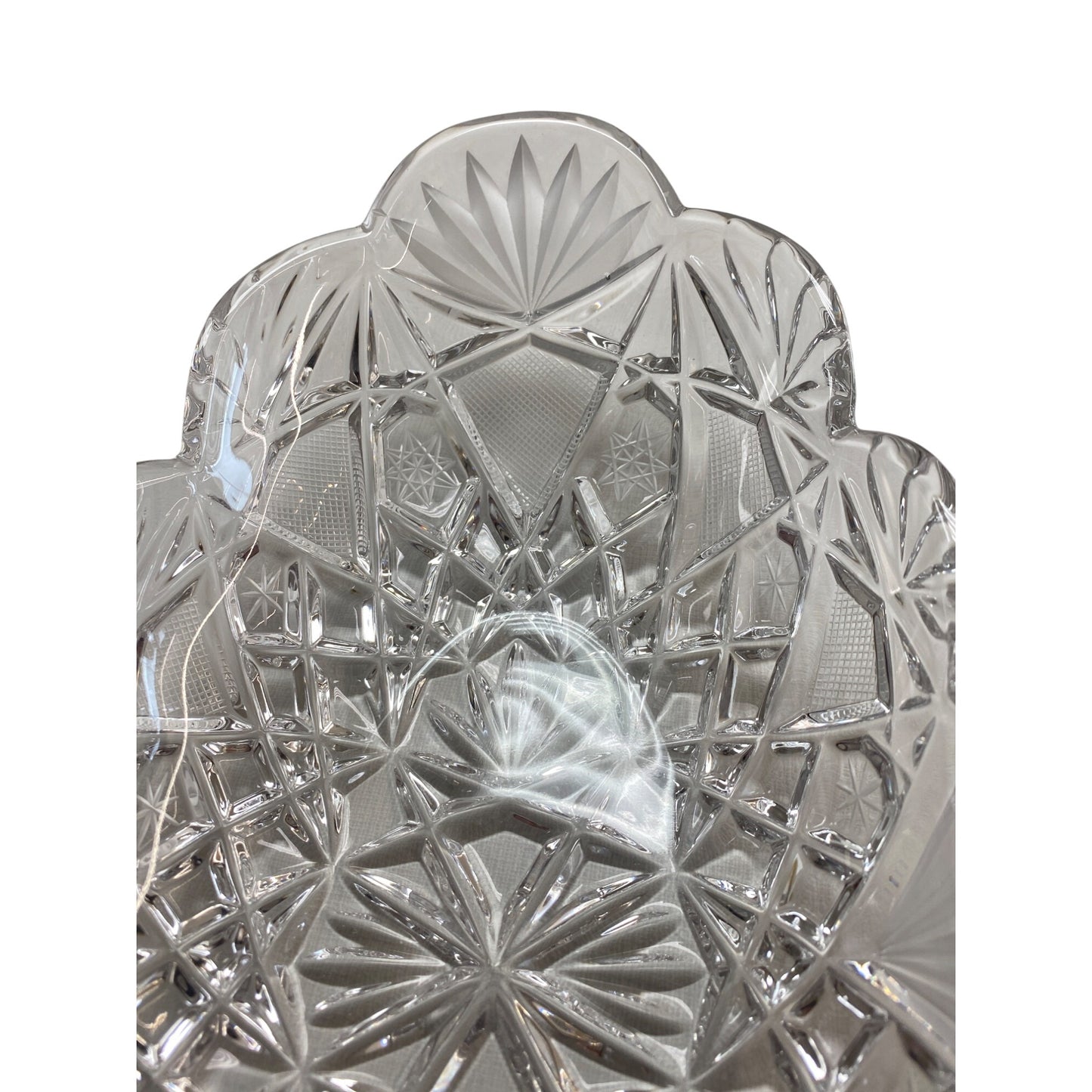 Vintage Clear Cut Glass Oval Serving Dish