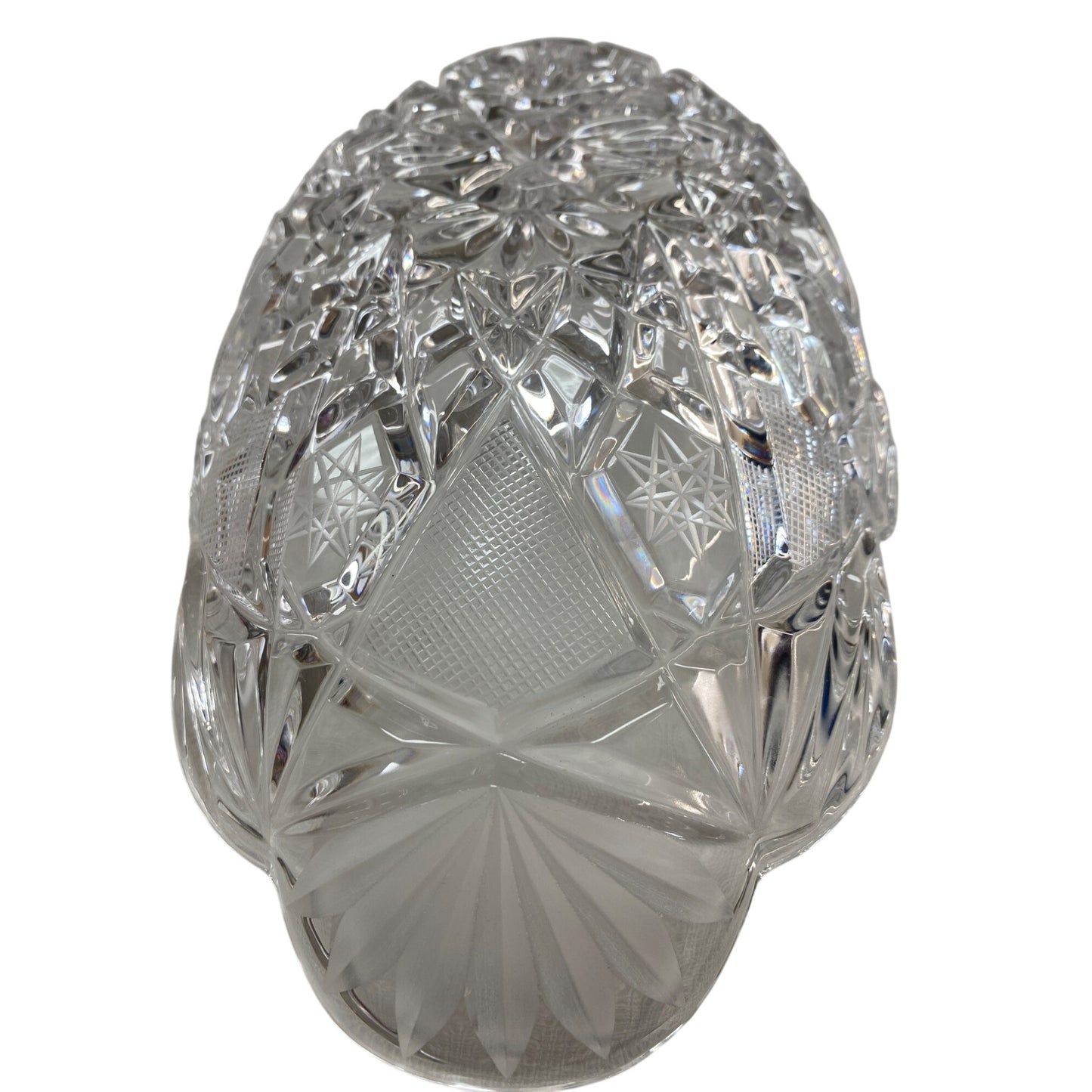 Vintage Clear Cut Glass Oval Serving Dish