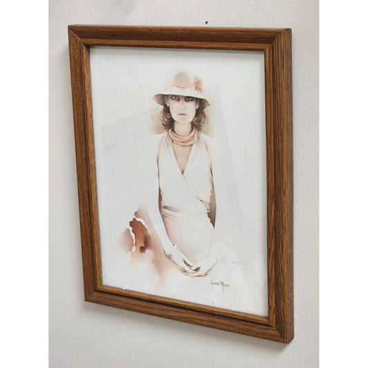 Vintage 1977 Sara Moon Jacqueline Print In Wood Frame