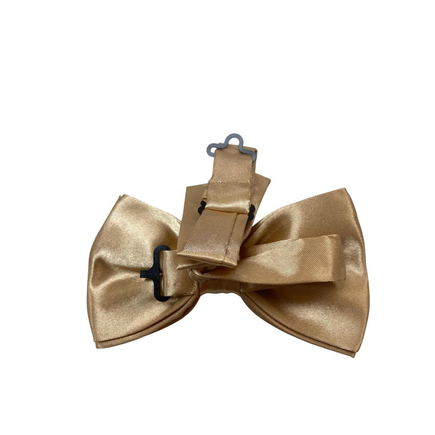 Mens Champagne Satin Bow Tie Pocket Square & Cufflinks Set