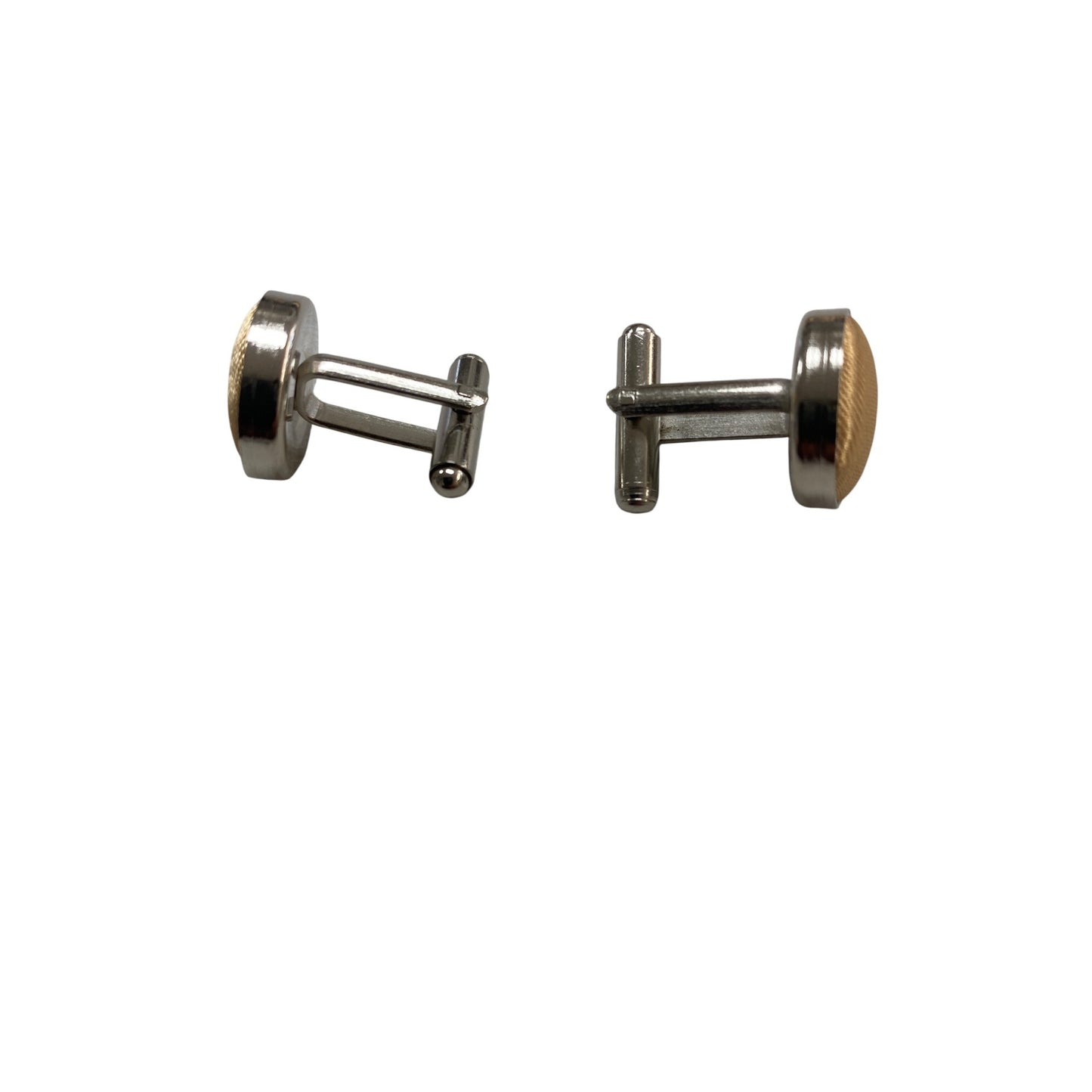 Mens Champagne Satin Bow Tie Pocket Square & Cufflinks Set