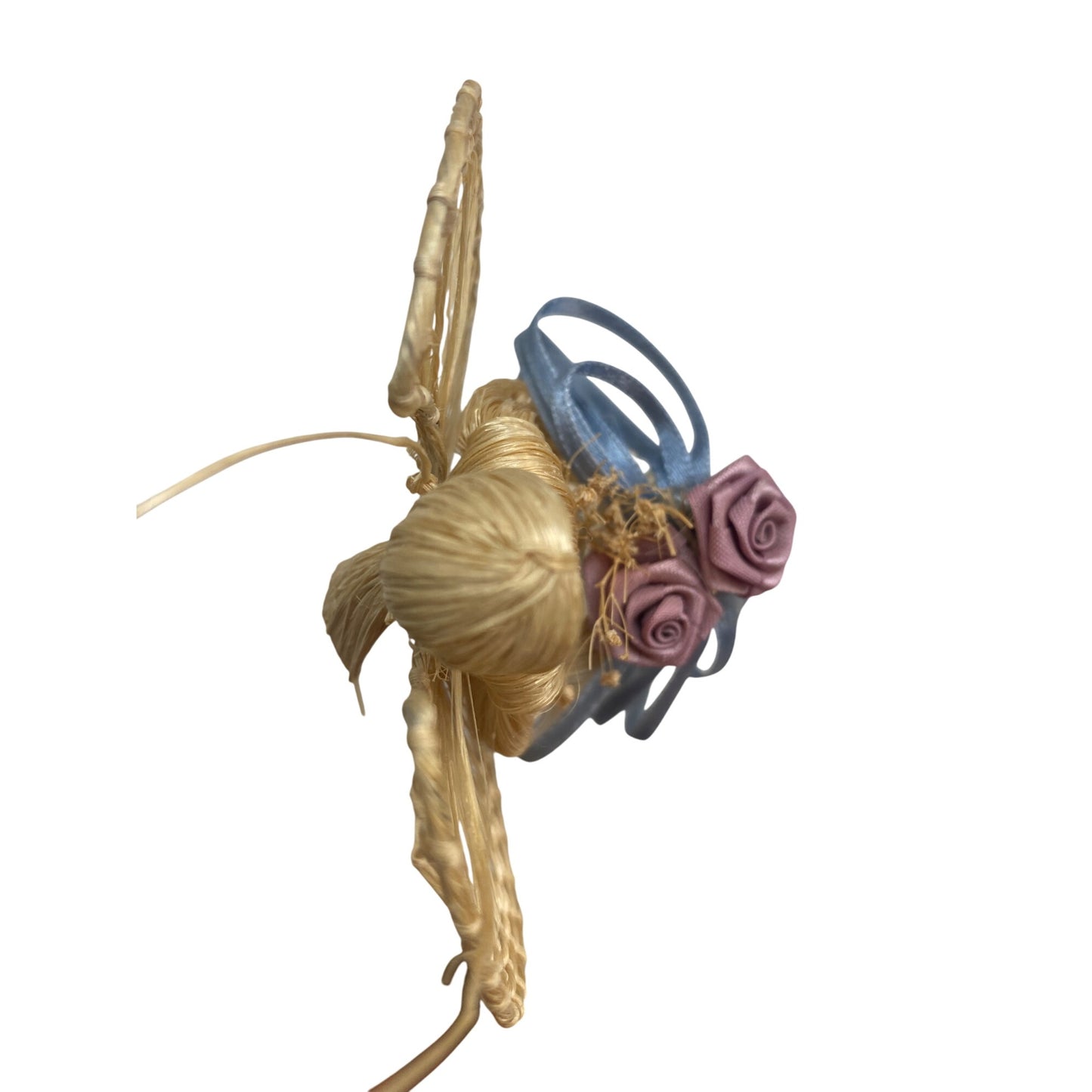 Handcrafted Straw Angel With Floral Accents