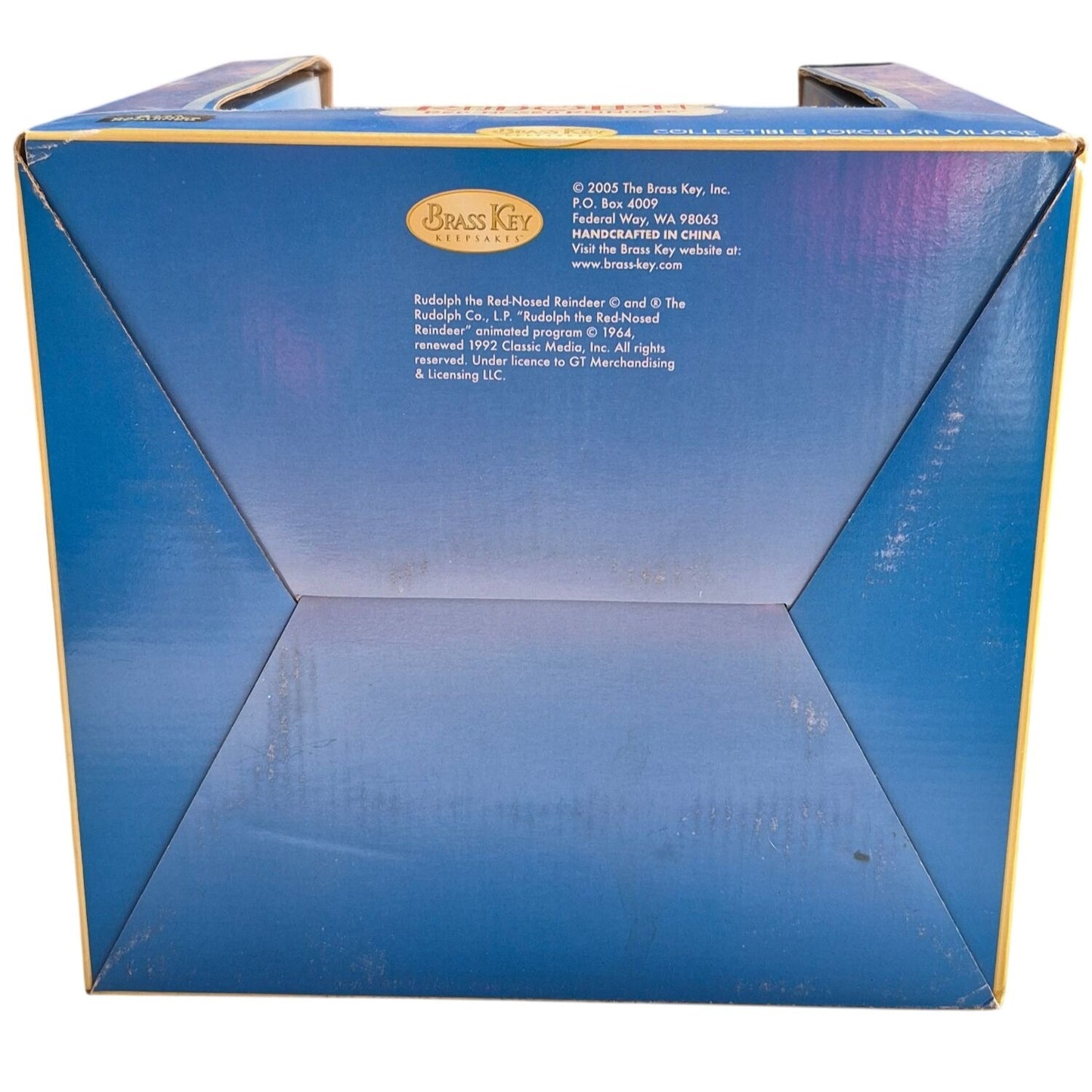 2005 Brass Key Rudolph Red Nosed Reindeer Porcelain Collectible Village House