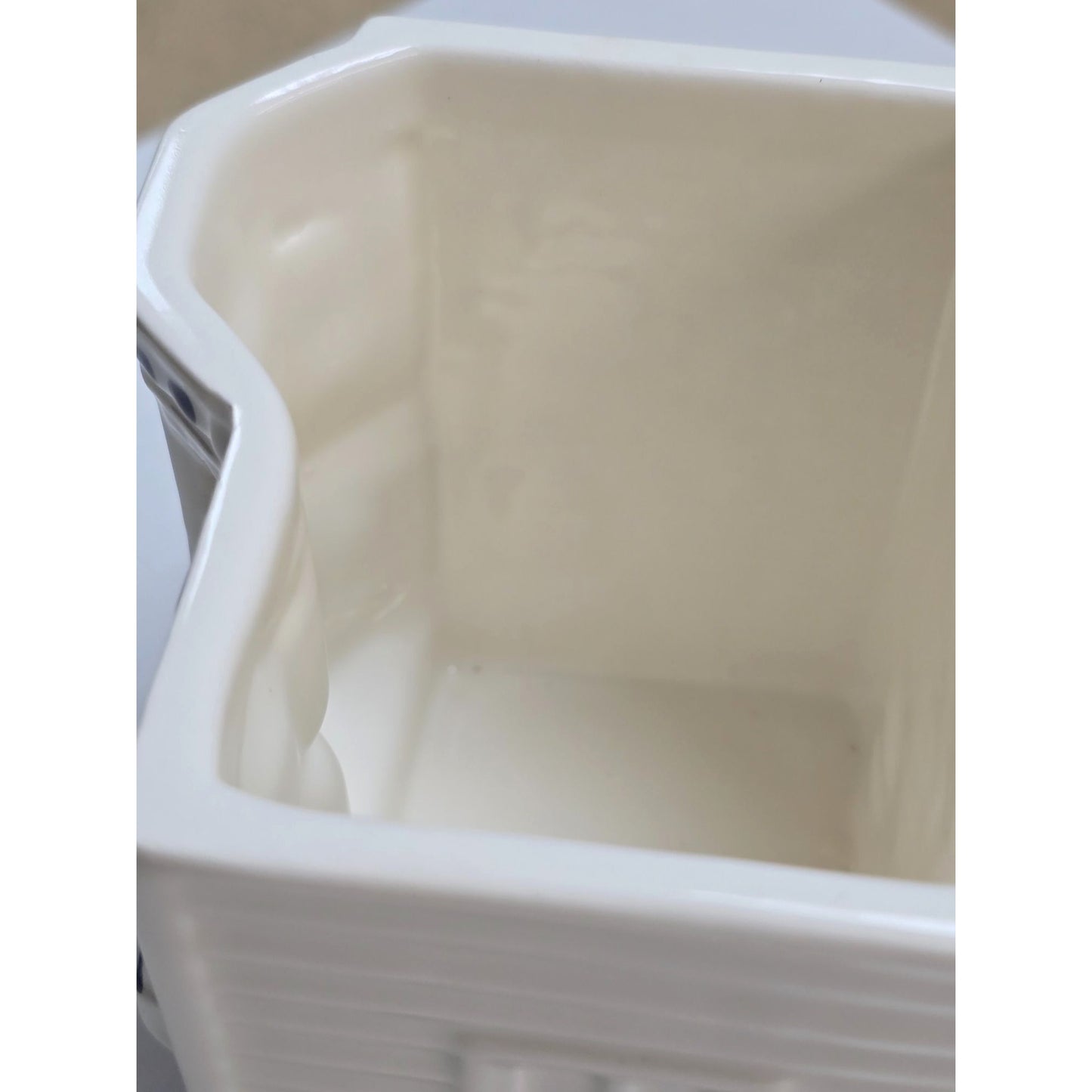 1980s Avon Hand Painted Pastel Townhouse Canister Jar Vintage 7"