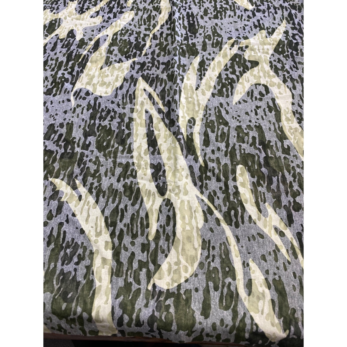 Green & Grey Camouflage Pattern Fabric 60" W x 37" L